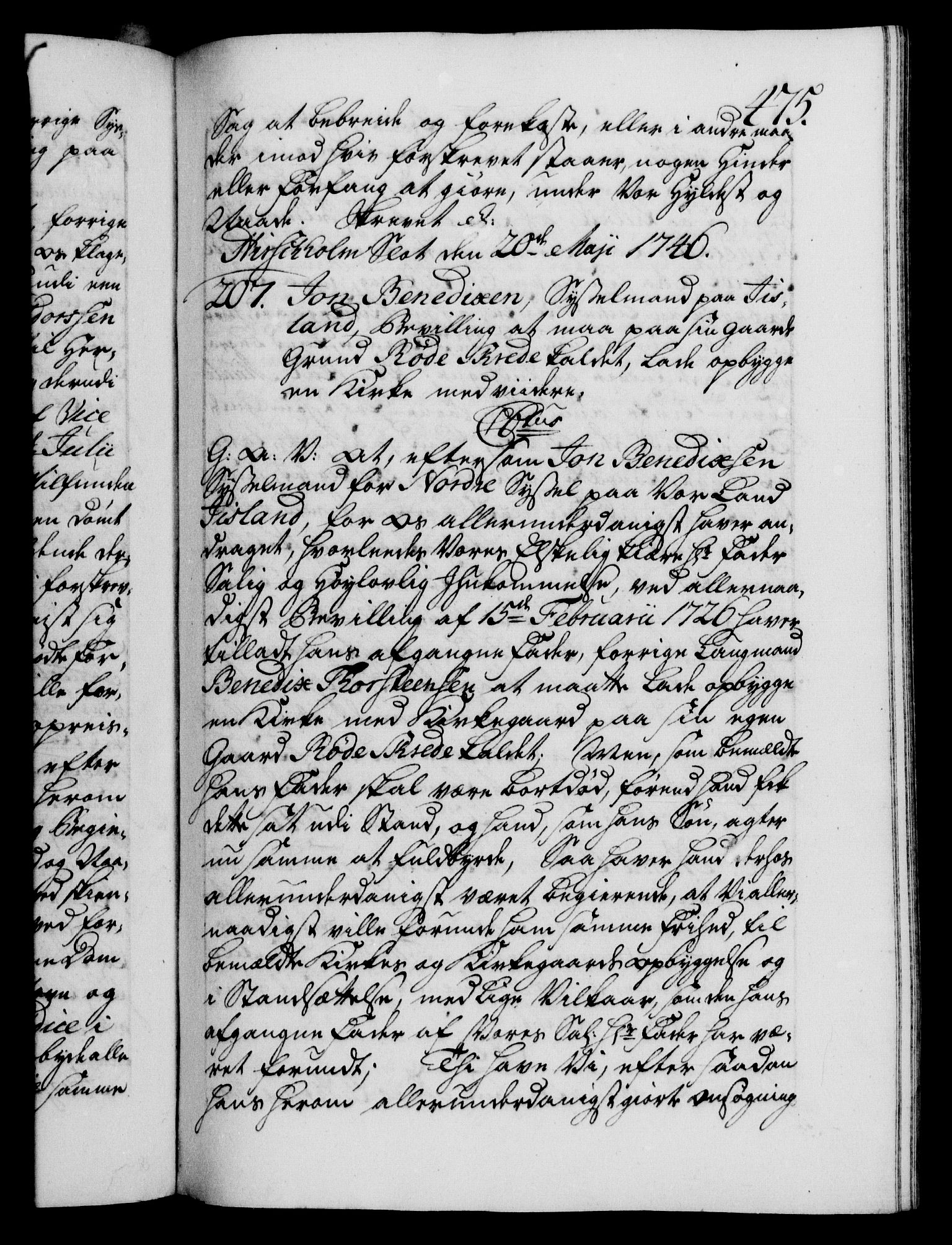 Danske Kanselli 1572-1799, AV/RA-EA-3023/F/Fc/Fca/Fcaa/L0034: Norske registre, 1745-1746, p. 475a