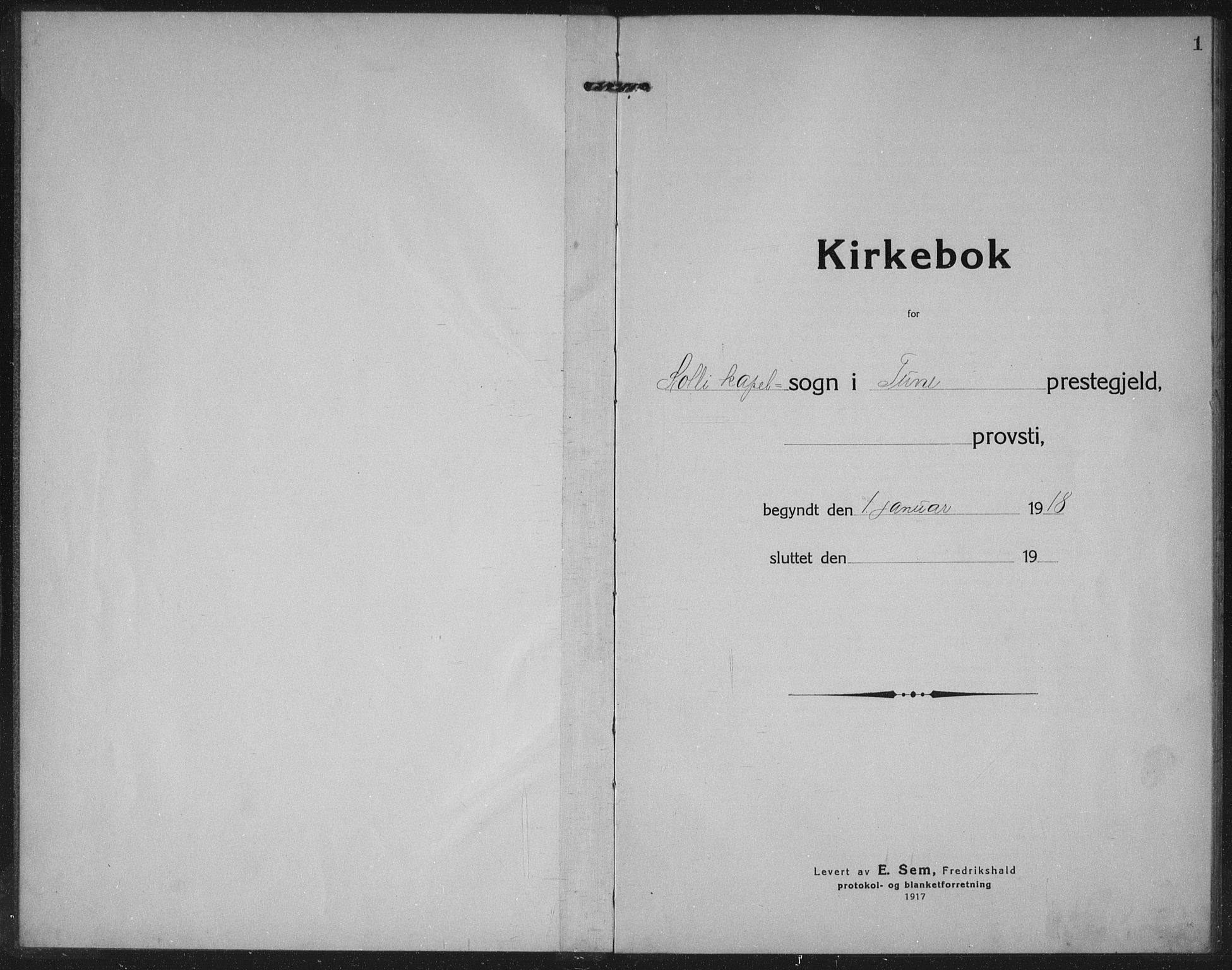 Tune prestekontor Kirkebøker, AV/SAO-A-2007/G/Gb/L0002: Parish register (copy) no. II 2, 1918-1941, p. 1