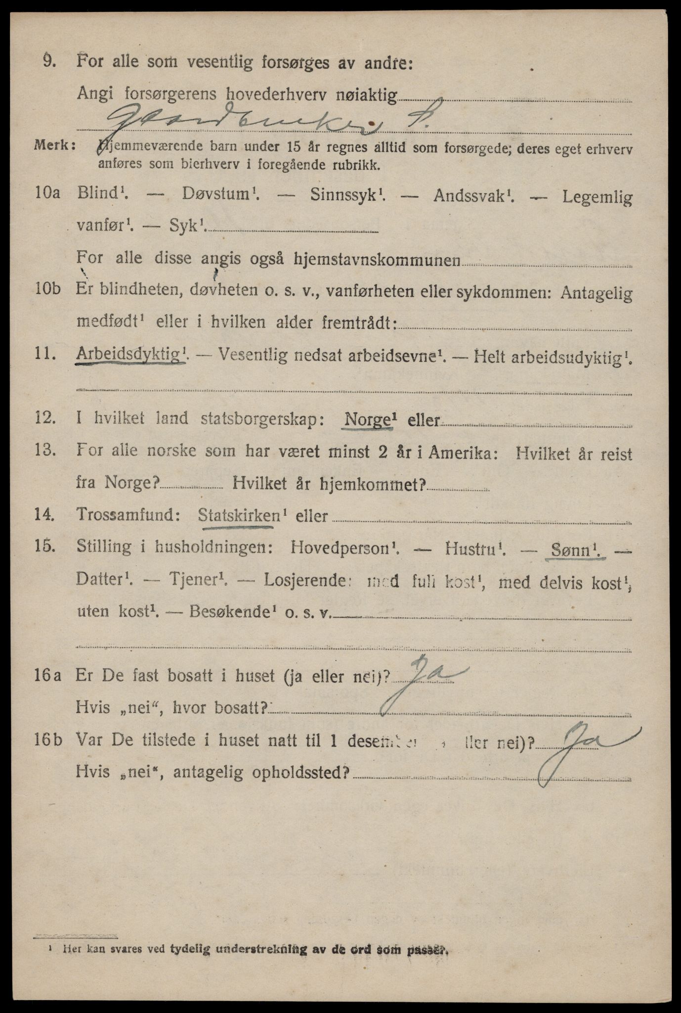 SAST, 1920 census for Årdal, 1920, p. 1473