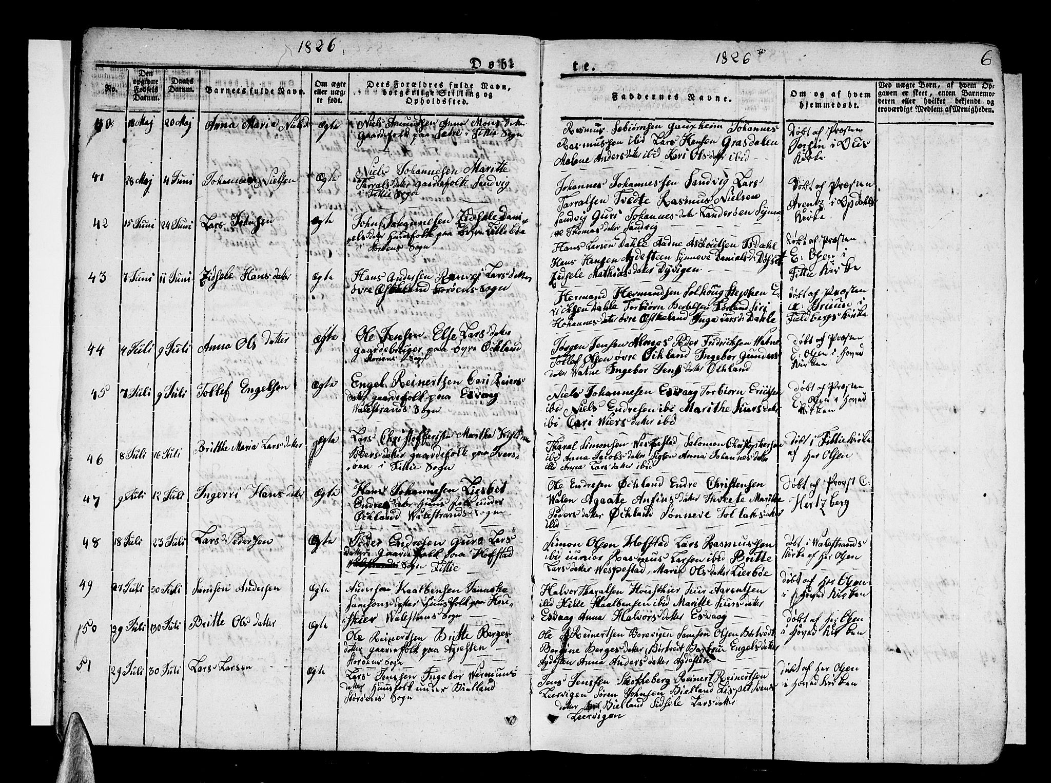 Stord sokneprestembete, SAB/A-78201/H/Haa: Parish register (official) no. A 6, 1826-1840, p. 6