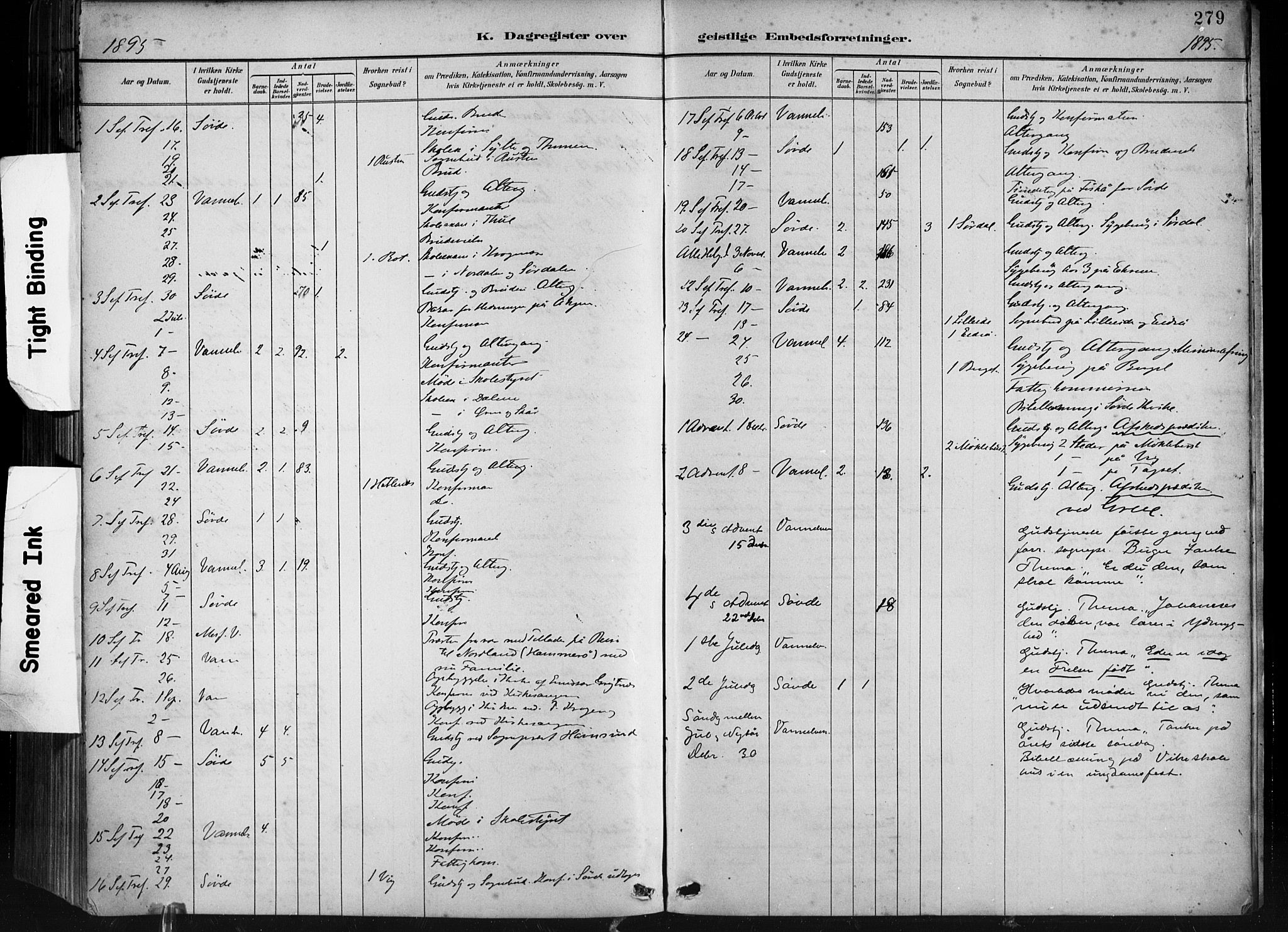 Ministerialprotokoller, klokkerbøker og fødselsregistre - Møre og Romsdal, AV/SAT-A-1454/501/L0008: Parish register (official) no. 501A08, 1885-1901, p. 279