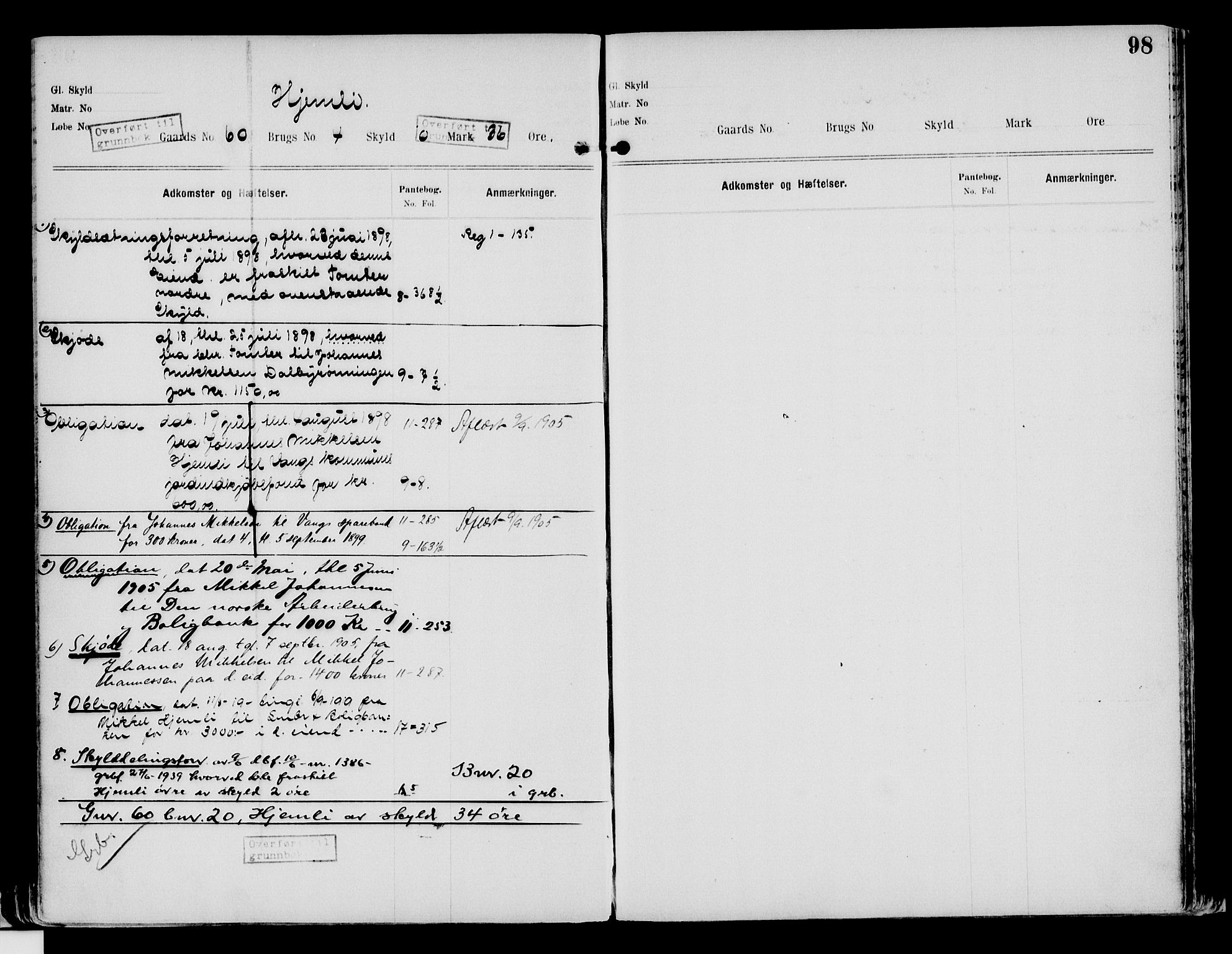 Nord-Hedmark sorenskriveri, SAH/TING-012/H/Ha/Had/Hade/L0002: Mortgage register no. 4.2, 1893-1940, p. 98