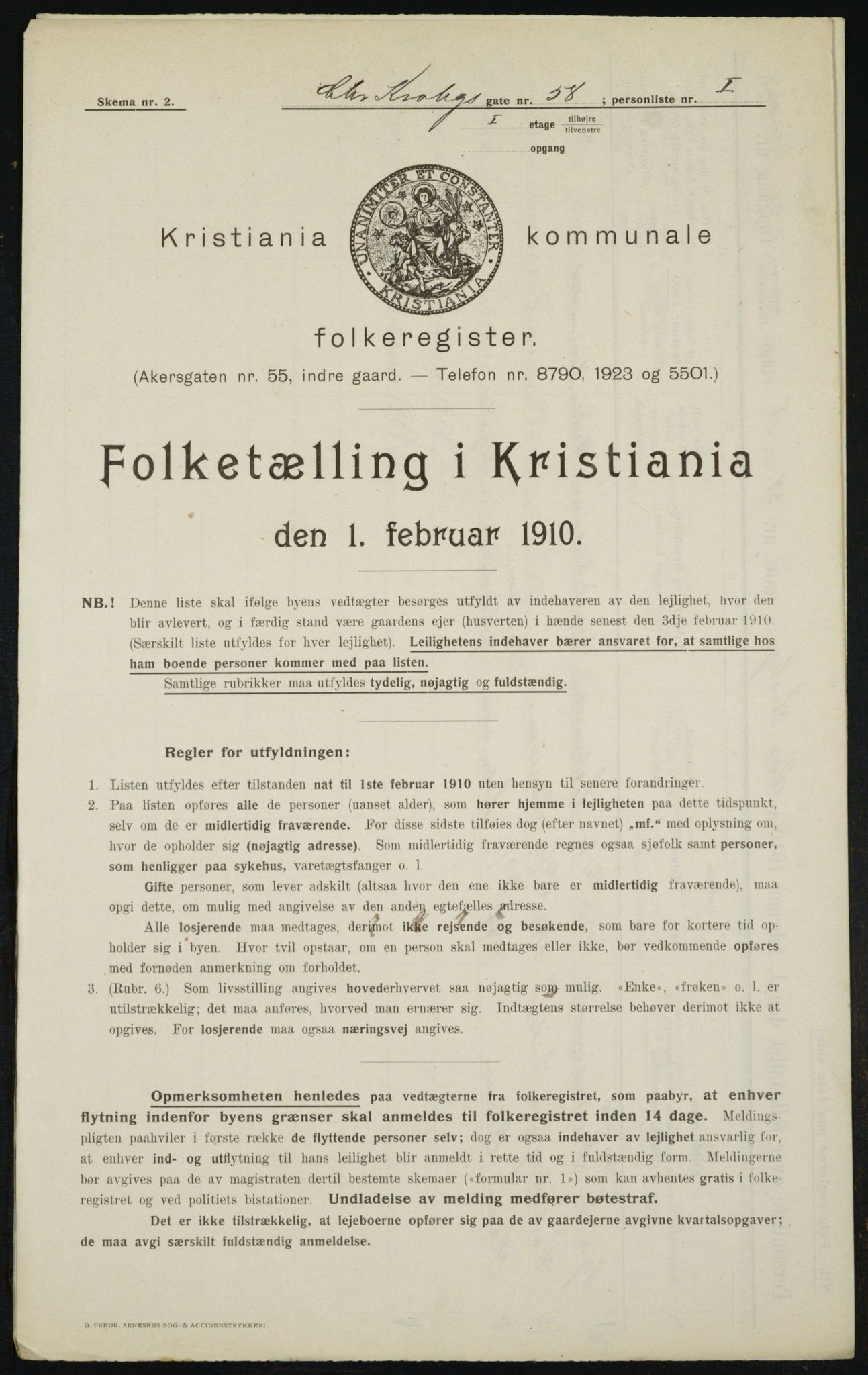 OBA, Municipal Census 1910 for Kristiania, 1910, p. 11822