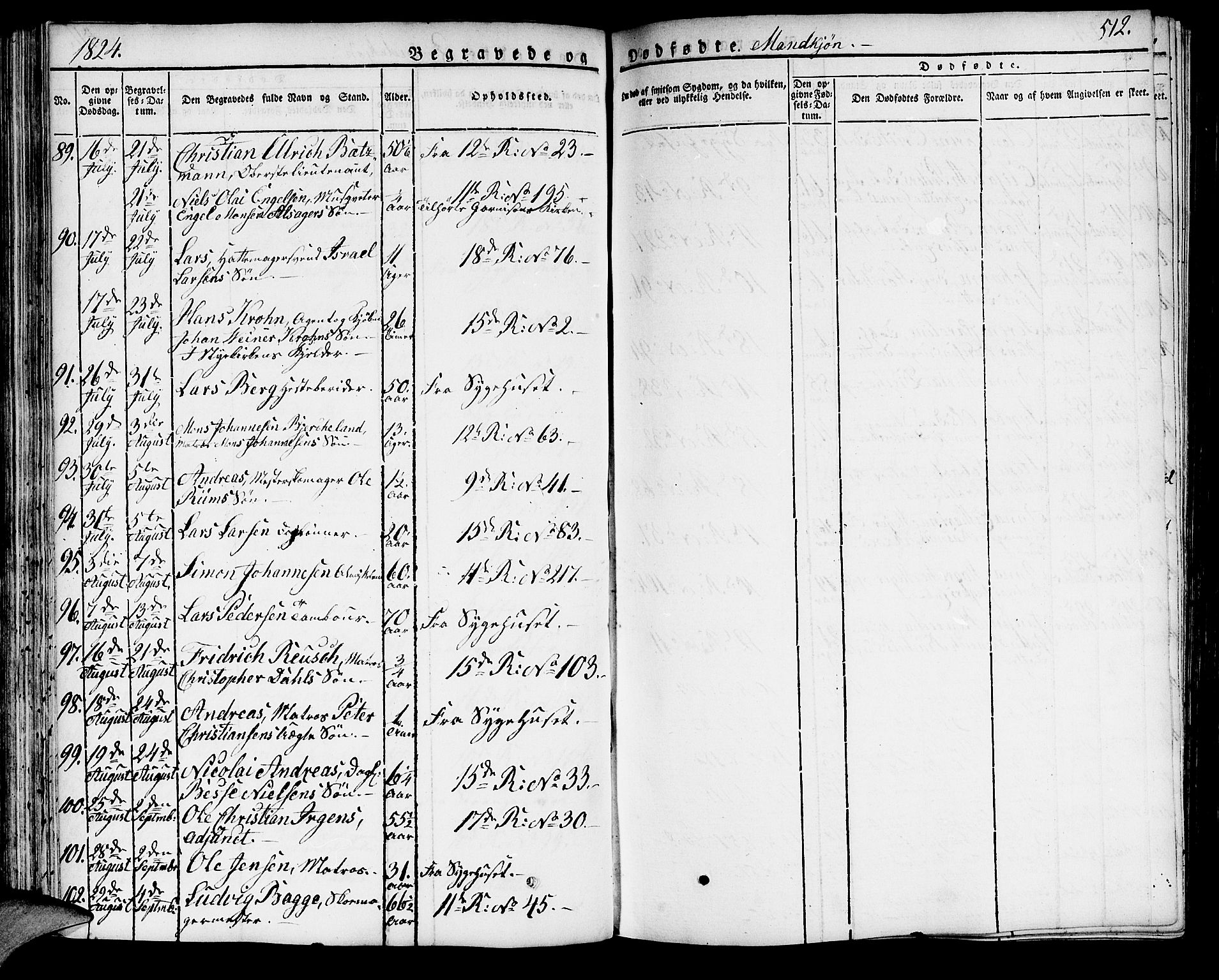 Domkirken sokneprestembete, SAB/A-74801/H/Haa/L0012: Parish register (official) no. A 12, 1821-1840, p. 512