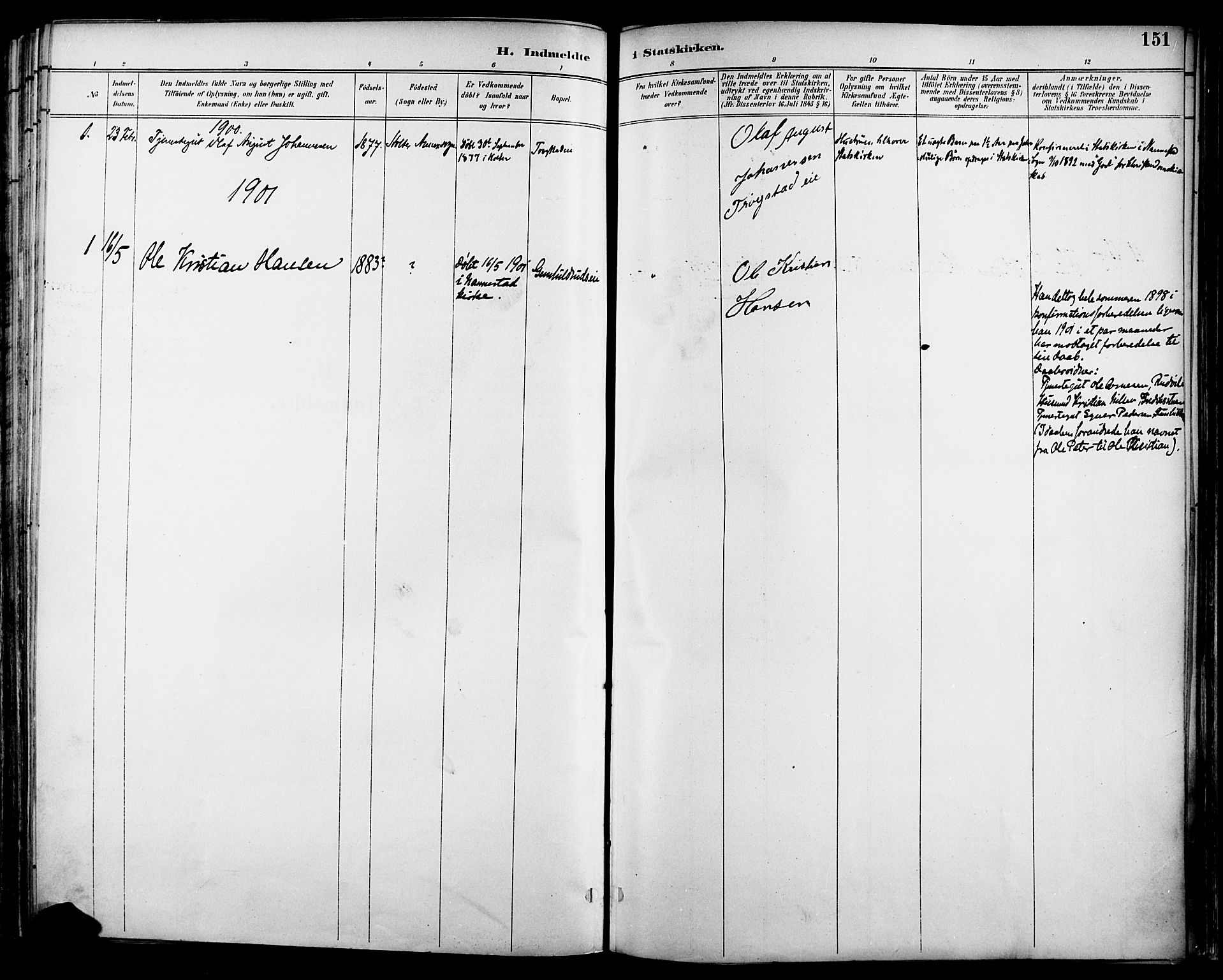 Nannestad prestekontor Kirkebøker, SAO/A-10414a/F/Fa/L0015: Parish register (official) no. I 15, 1891-1905, p. 151