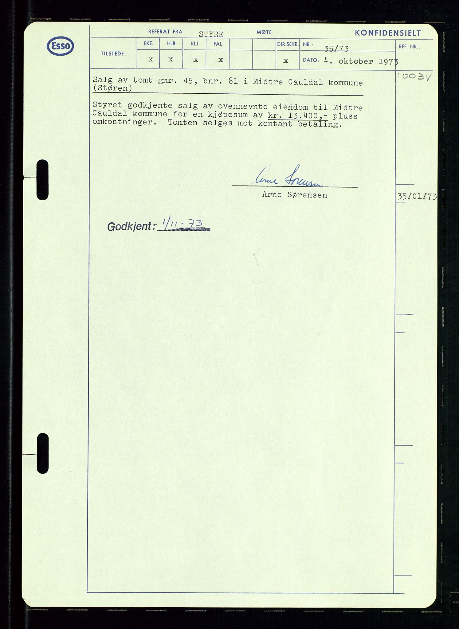 Pa 0982 - Esso Norge A/S, AV/SAST-A-100448/A/Aa/L0003/0002: Den administrerende direksjon Board minutes (styrereferater) og Bedriftforsamlingsprotokoll / Den administrerende direksjon Board minutes (styrereferater), 1970-1974, p. 51