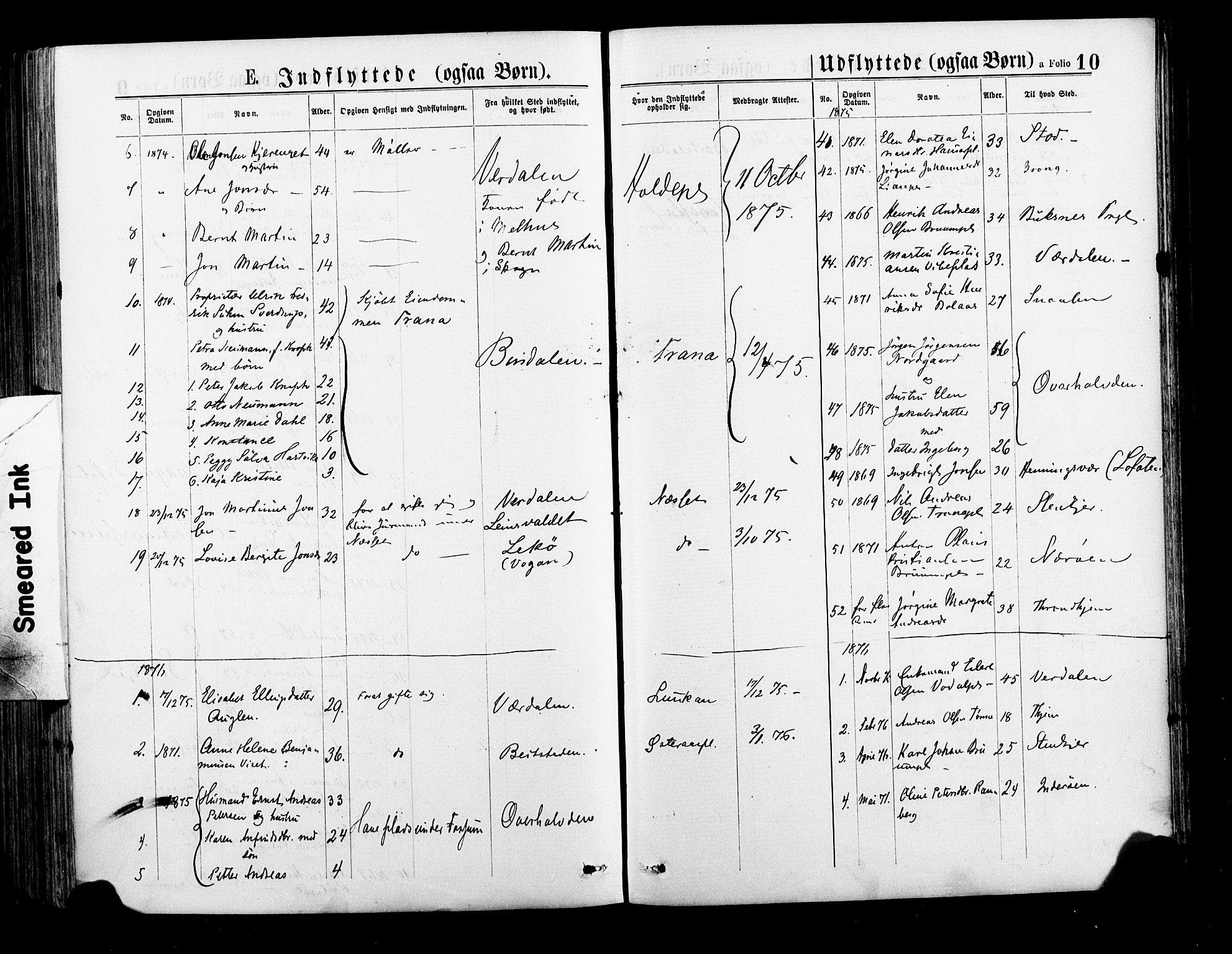 Ministerialprotokoller, klokkerbøker og fødselsregistre - Nord-Trøndelag, AV/SAT-A-1458/735/L0348: Parish register (official) no. 735A09 /1, 1873-1883, p. 10