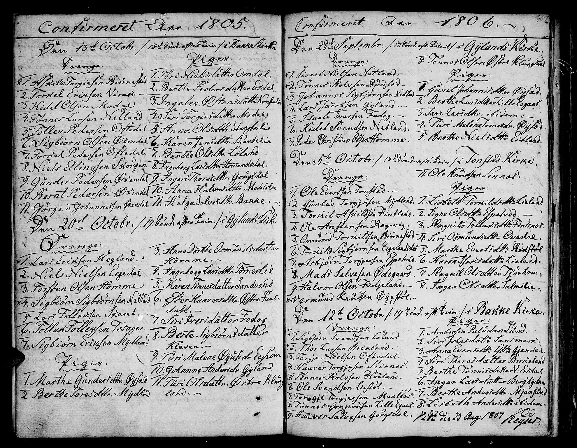 Bakke sokneprestkontor, SAK/1111-0002/F/Fa/Faa/L0002: Parish register (official) no. A 2, 1780-1816, p. 307