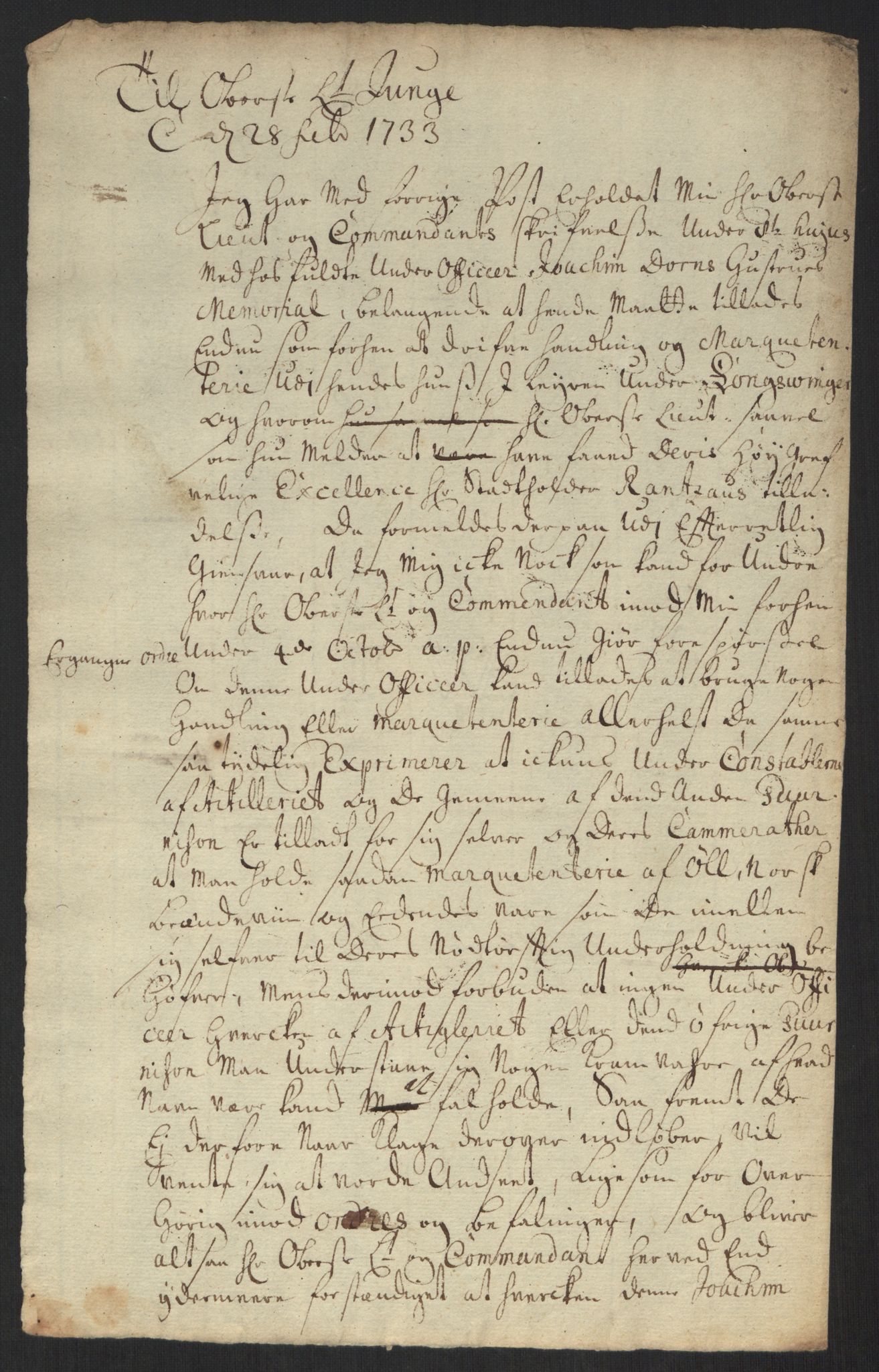 Kommanderende general (KG I) med Det norske krigsdirektorium, AV/RA-EA-5419/B/L0013: Kommanderende generals konsepter, 1730-1733, p. 591