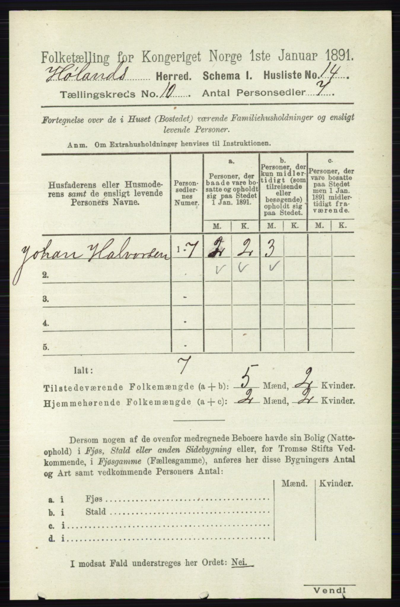 RA, 1891 census for 0221 Høland, 1891, p. 6518