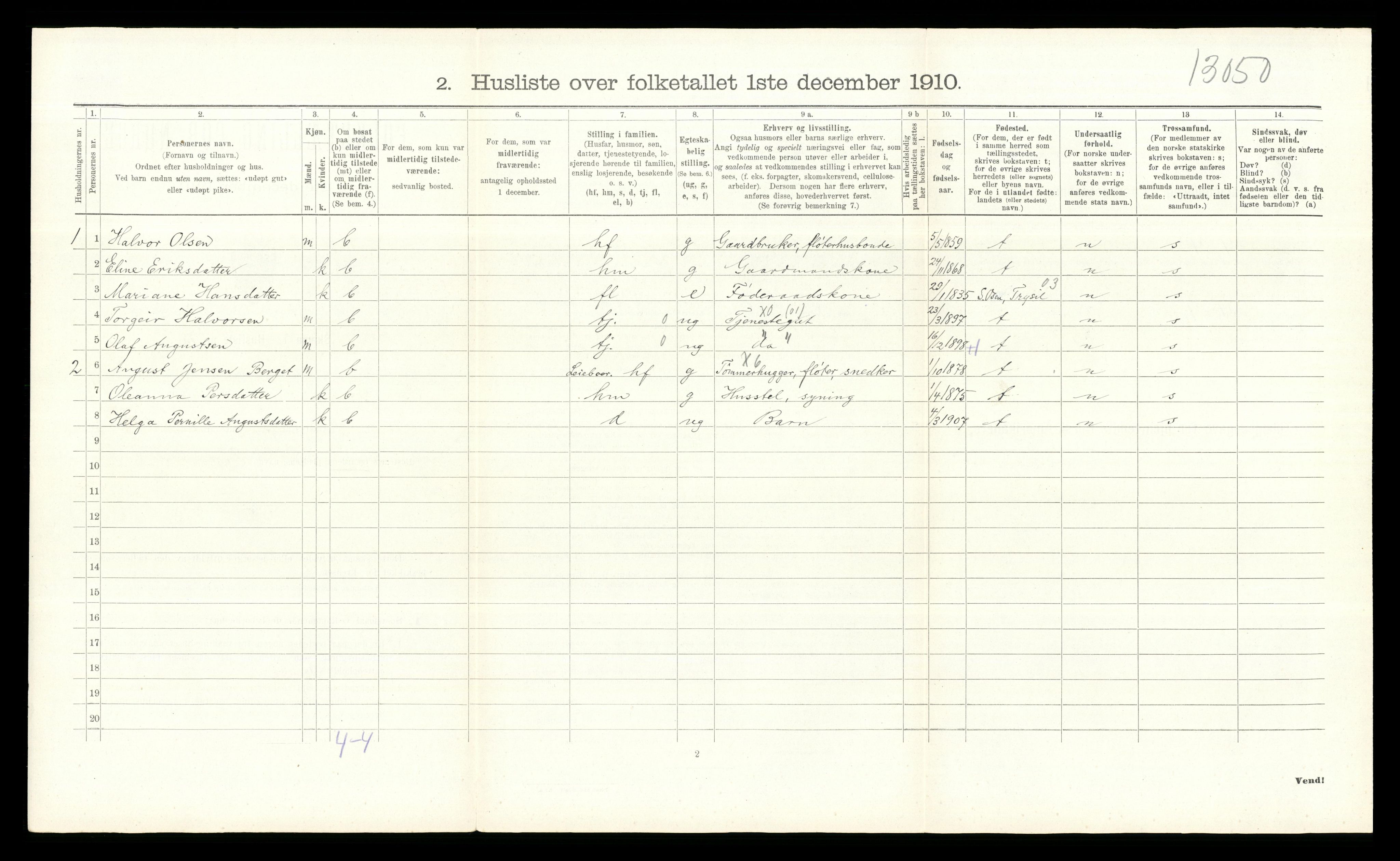 RA, 1910 census for Åmot, 1910, p. 1216