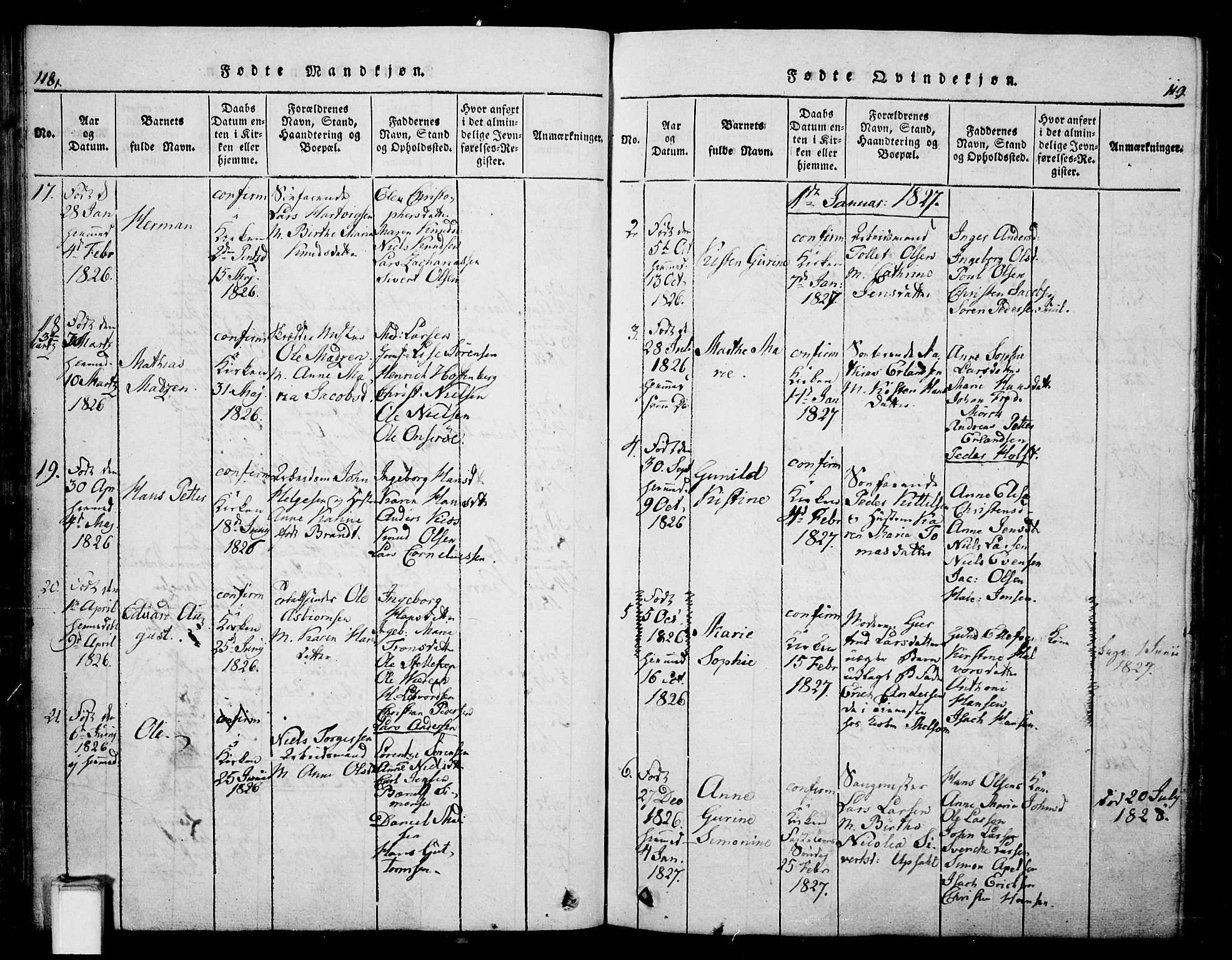 Skien kirkebøker, SAKO/A-302/G/Ga/L0002: Parish register (copy) no. 2, 1814-1842, p. 118-119