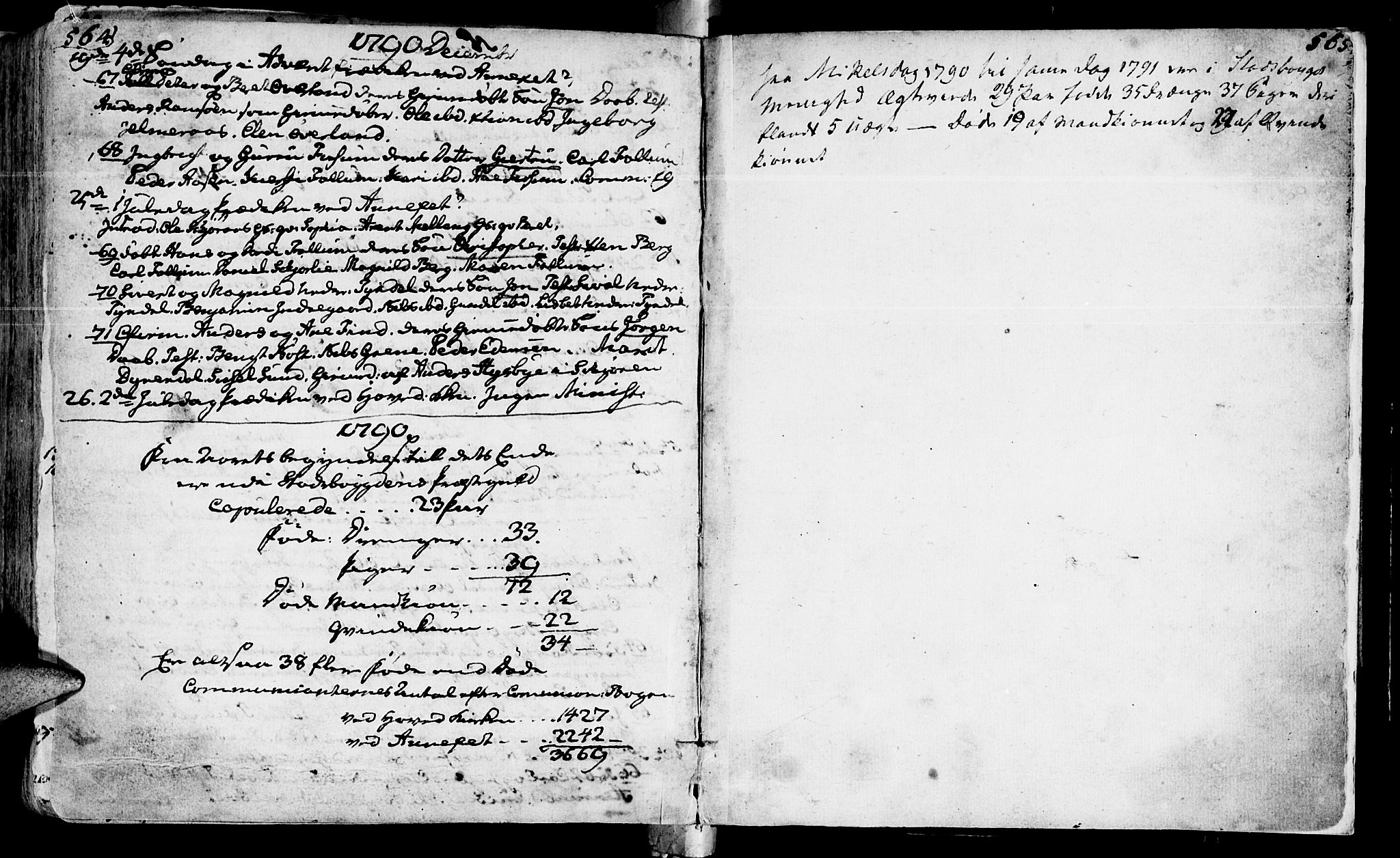 Ministerialprotokoller, klokkerbøker og fødselsregistre - Sør-Trøndelag, SAT/A-1456/646/L0605: Parish register (official) no. 646A03, 1751-1790, p. 564-565