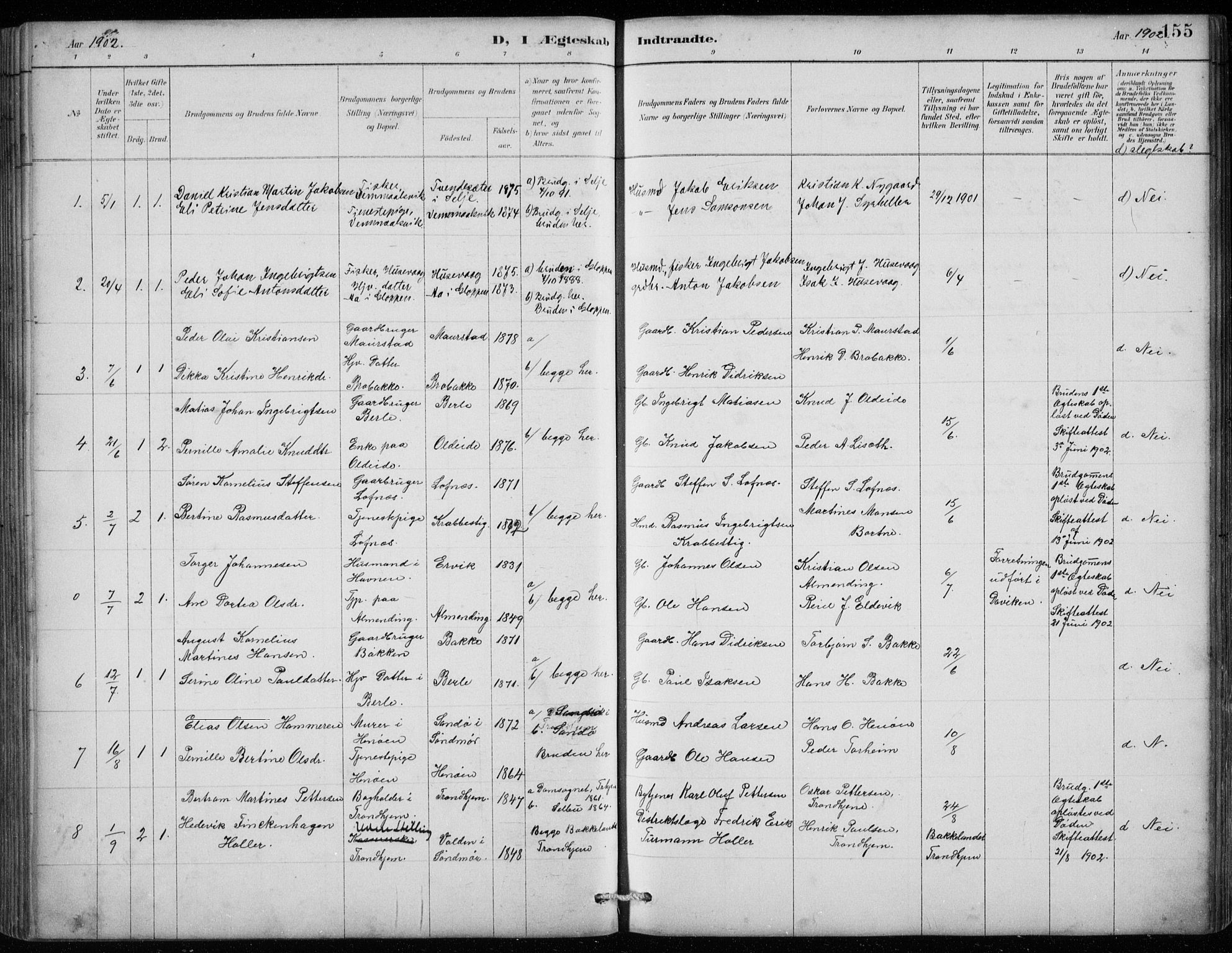 Davik sokneprestembete, AV/SAB-A-79701/H/Hab/Habc/L0002: Parish register (copy) no. C 2, 1889-1906, p. 155