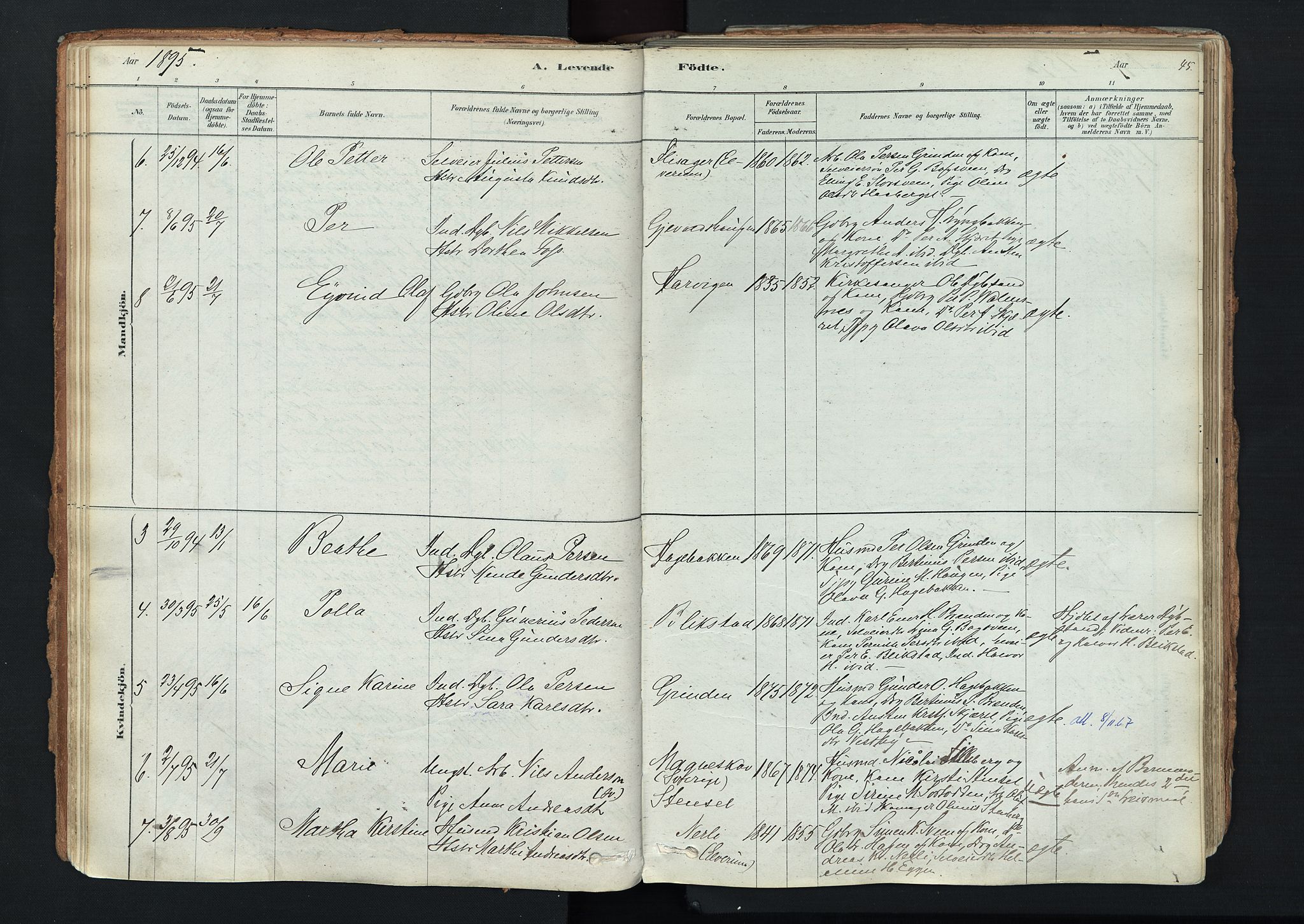 Trysil prestekontor, AV/SAH-PREST-046/H/Ha/Haa/L0011: Parish register (official) no. 11, 1878-1912, p. 45