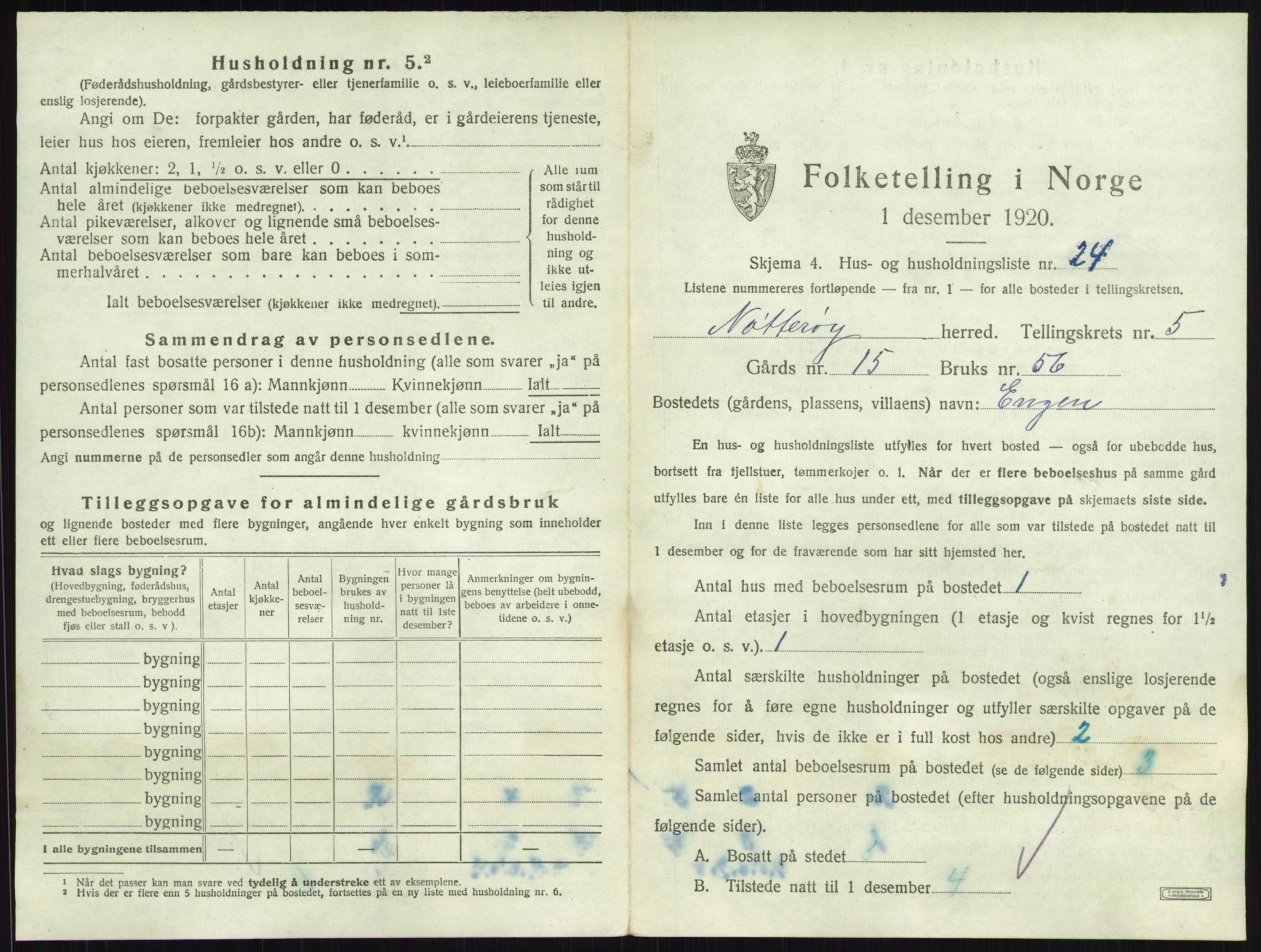 SAKO, 1920 census for Nøtterøy, 1920, p. 918