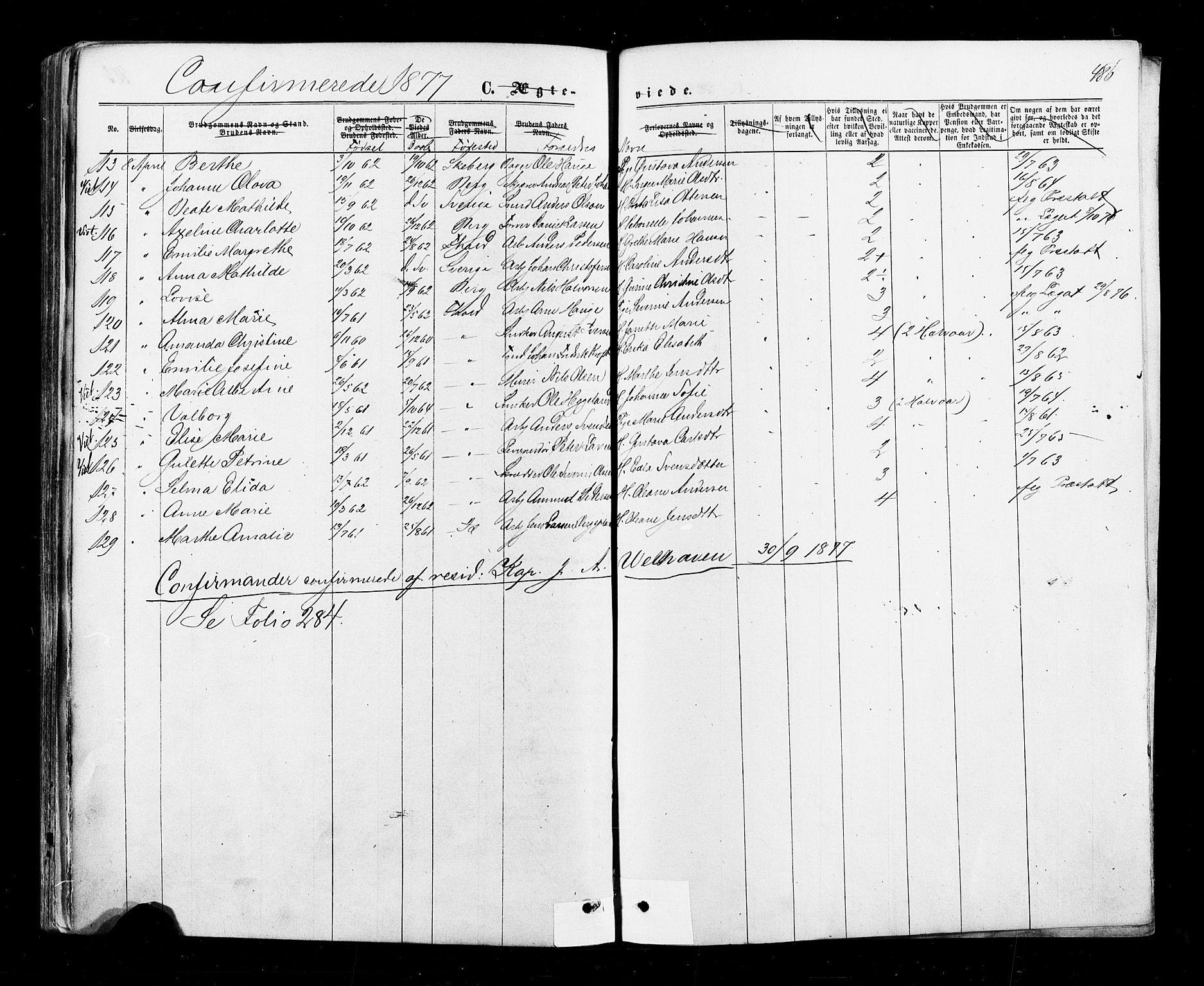 Halden prestekontor Kirkebøker, AV/SAO-A-10909/F/Fa/L0009: Parish register (official) no. I 9, 1866-1877, p. 486