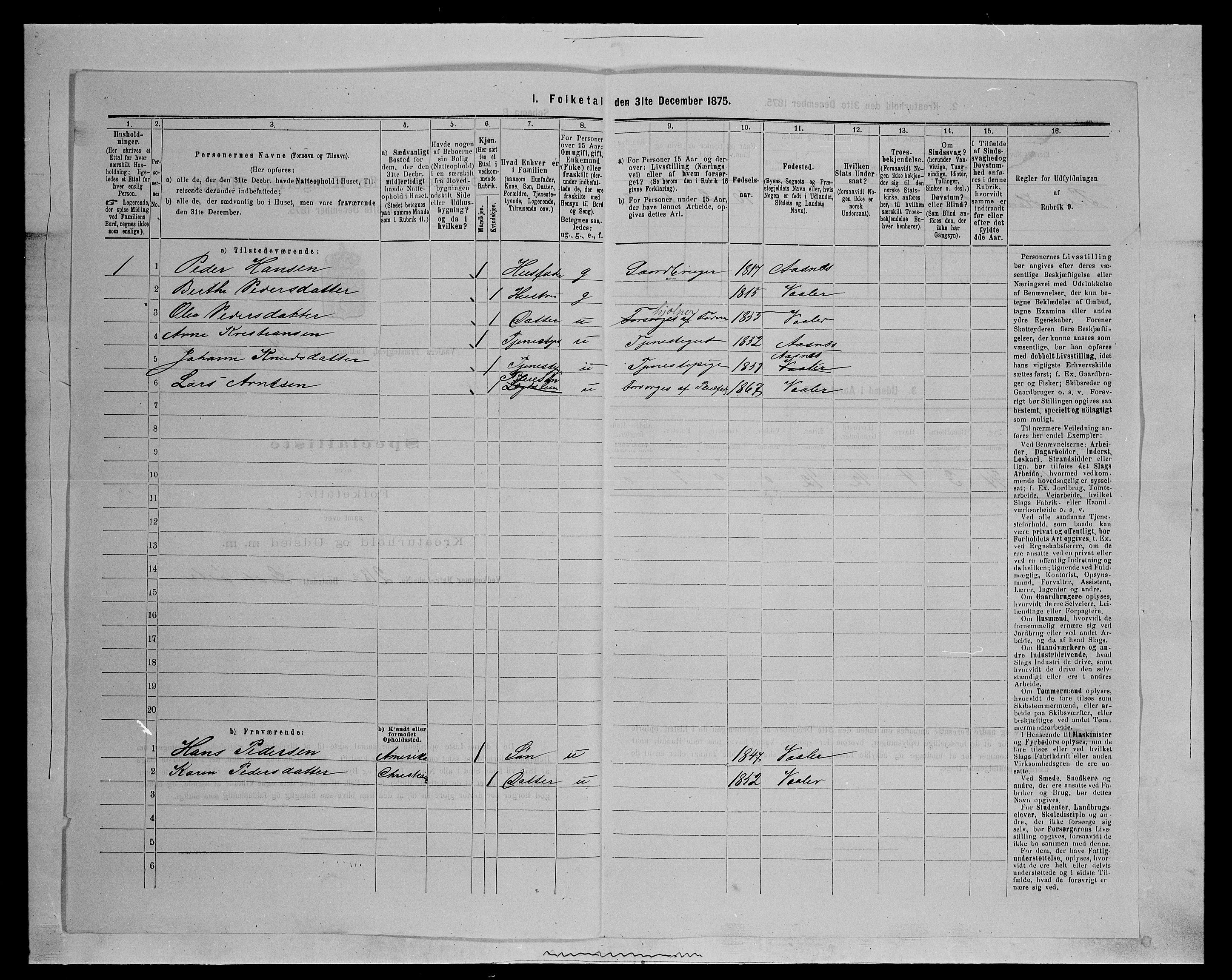 SAH, 1875 census for 0426P Våler parish (Hedmark), 1875, p. 897