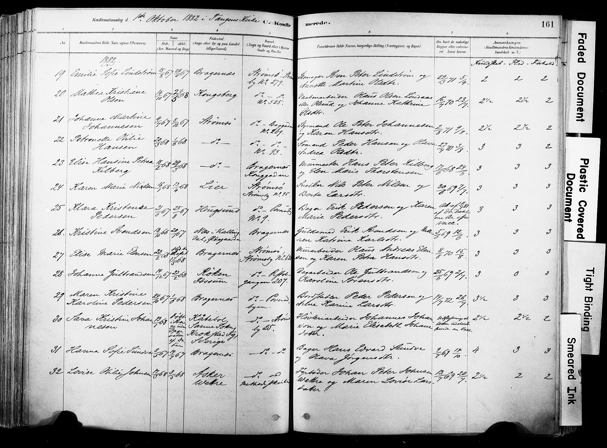 Strømsø kirkebøker, SAKO/A-246/F/Fb/L0006: Parish register (official) no. II 6, 1879-1910, p. 161