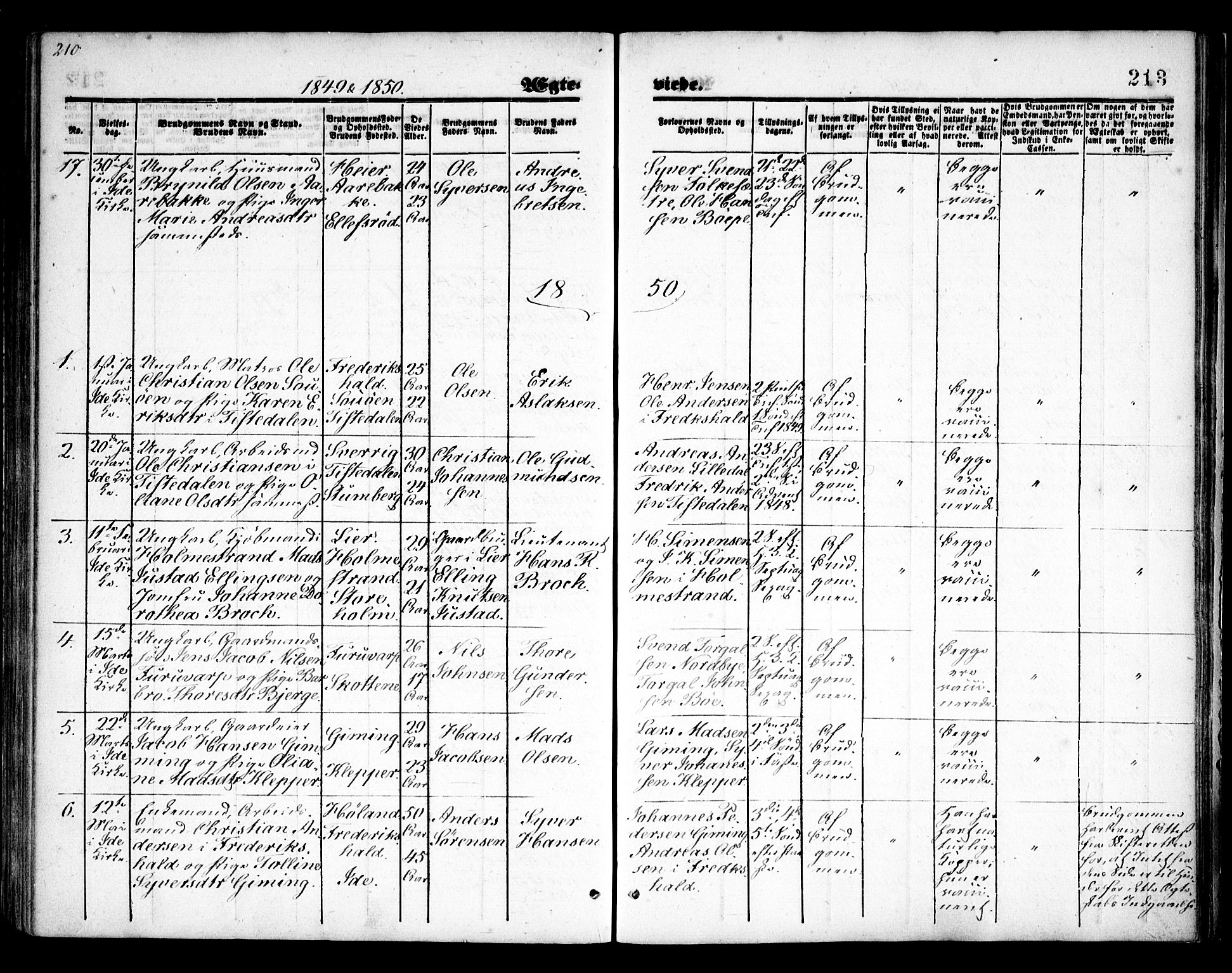 Idd prestekontor Kirkebøker, SAO/A-10911/F/Fc/L0004a: Parish register (official) no. III 4A, 1848-1860, p. 213