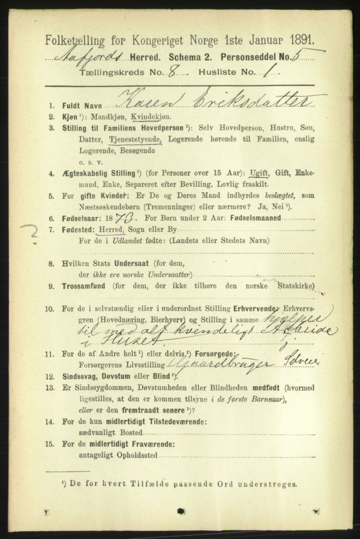 RA, 1891 census for 1630 Åfjord, 1891, p. 1986