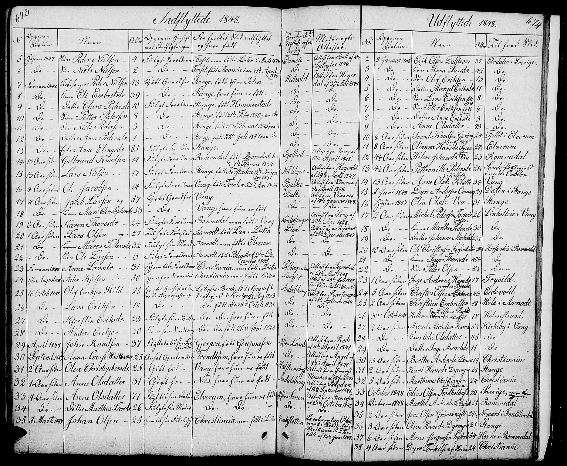 Løten prestekontor, SAH/PREST-022/L/La/L0002: Parish register (copy) no. 2, 1832-1850, p. 673-674