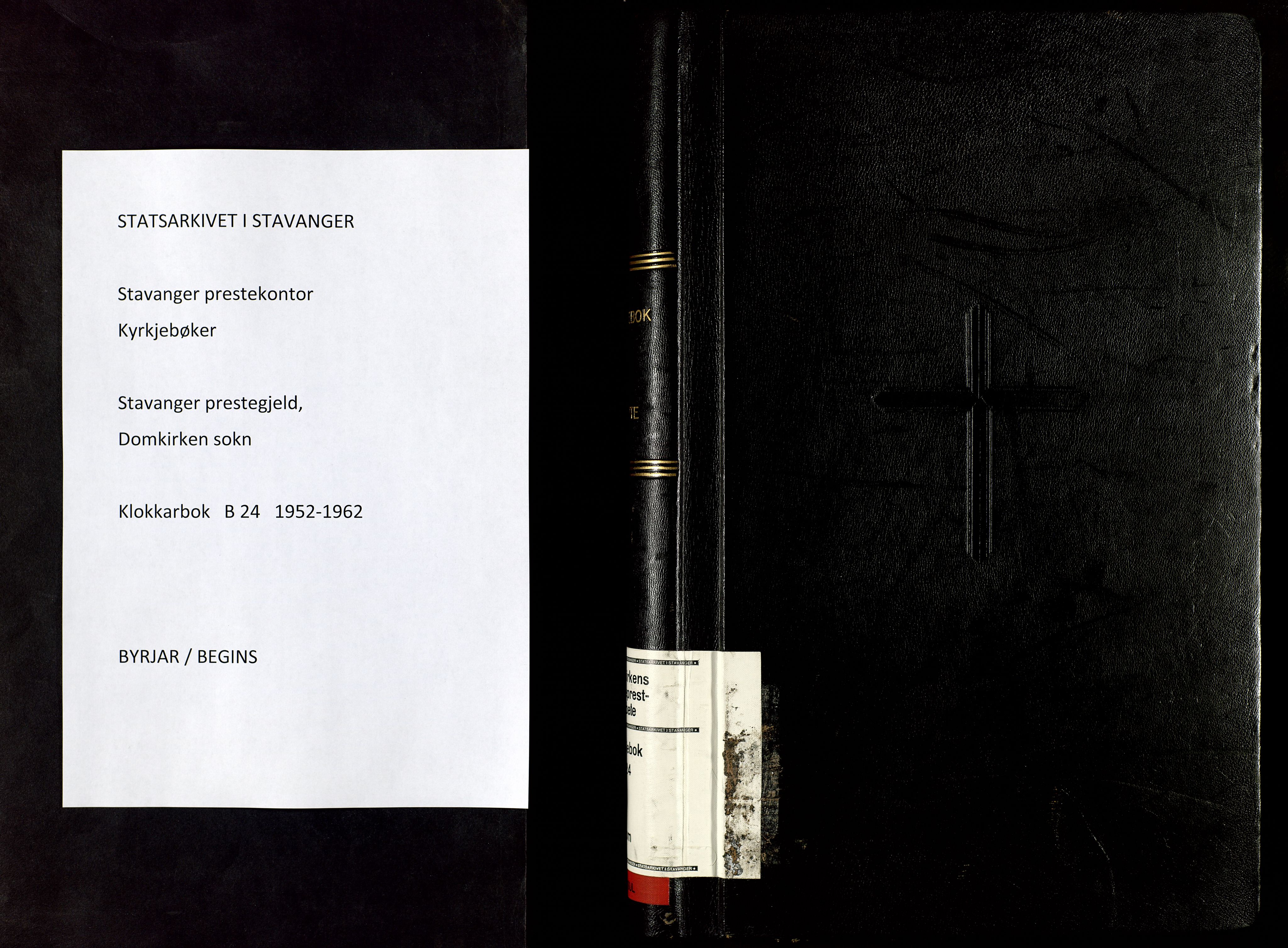 Domkirken sokneprestkontor, SAST/A-101812/001/30/30BB/L0024: Parish register (copy) no. B 24, 1952-1962