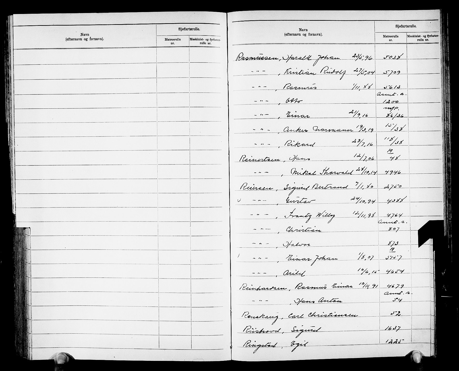 Drammen innrulleringsdistrikt, AV/SAKO-A-781/G/Ga/L0002: Navneregister til rullene, 1940, p. 163