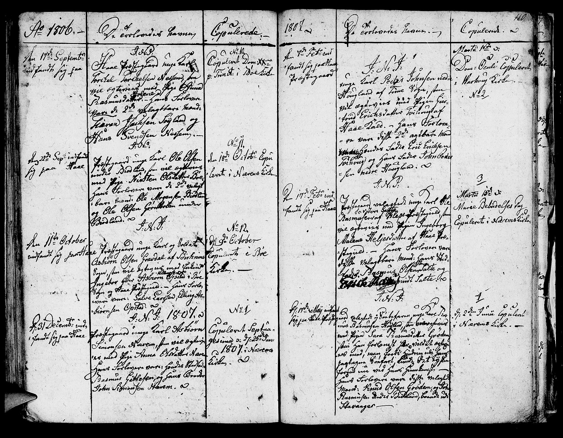 Hå sokneprestkontor, AV/SAST-A-101801/001/30BA/L0001: Parish register (official) no. A 1, 1787-1812, p. 110