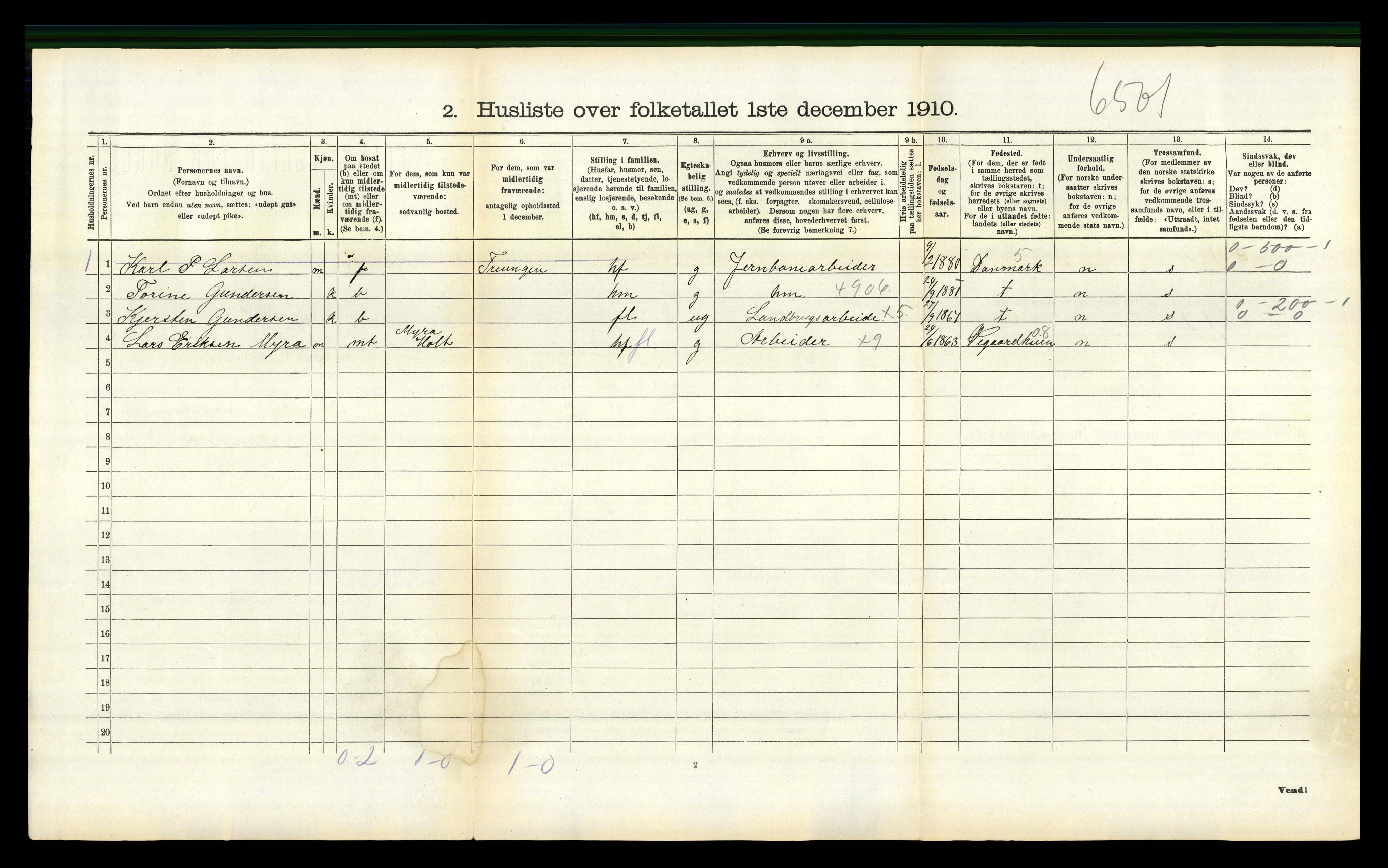 RA, 1910 census for Åmli, 1910, p. 444