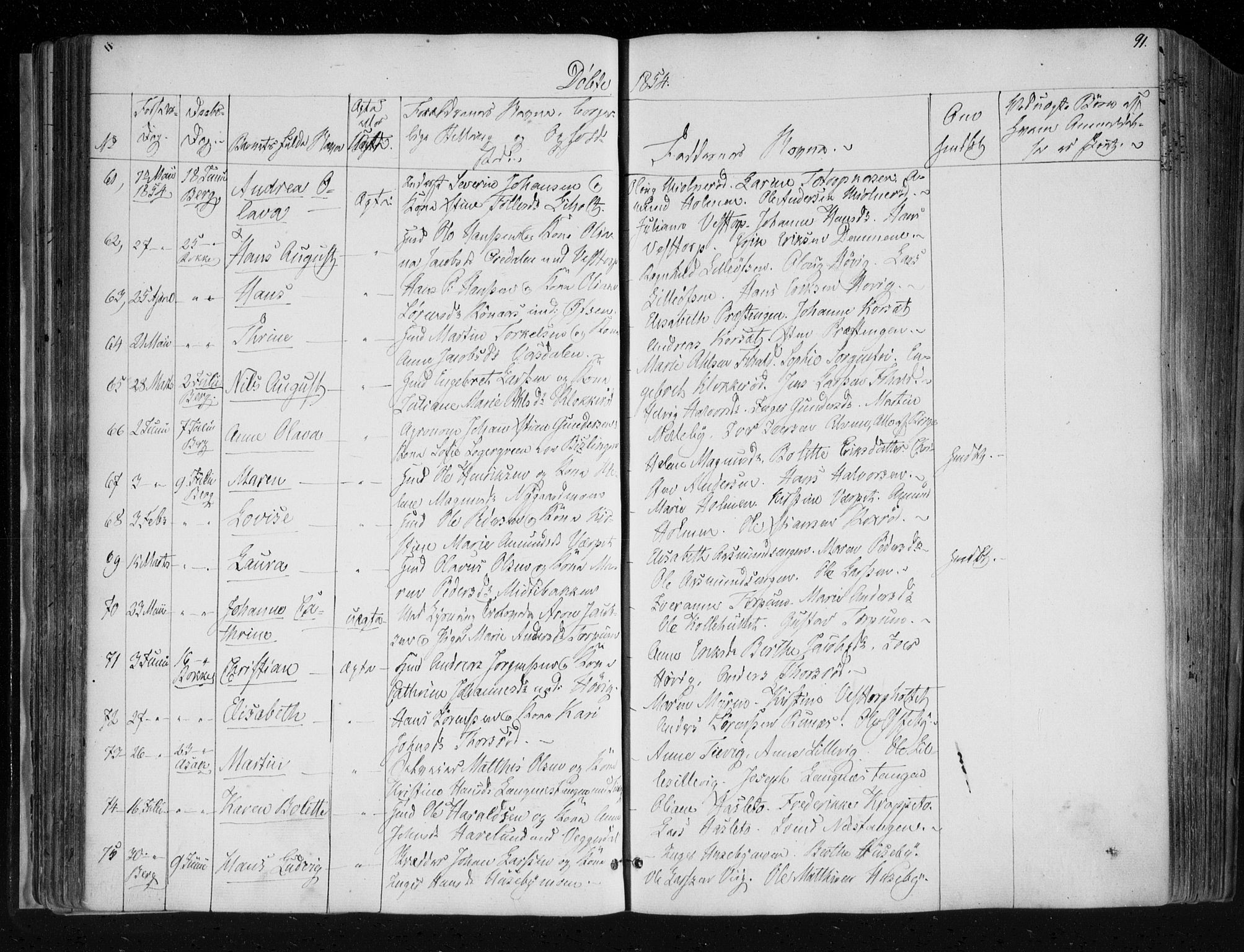 Berg prestekontor Kirkebøker, AV/SAO-A-10902/F/Fa/L0004: Parish register (official) no. I 4, 1843-1860, p. 91