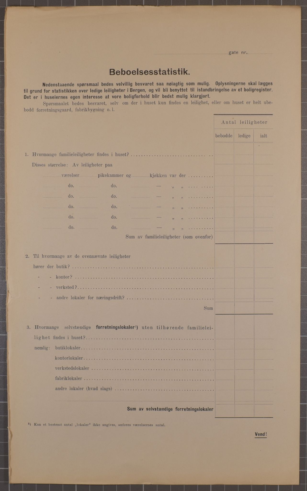 SAB, Municipal Census 1912 for Bergen, 1912, p. 185