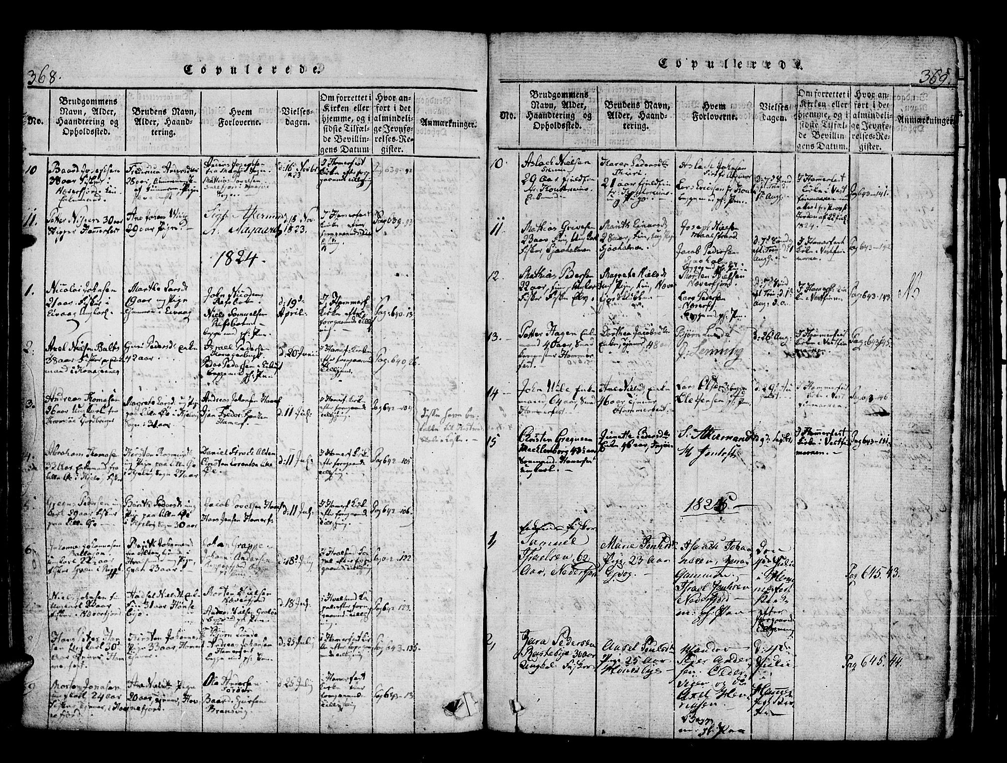 Hammerfest sokneprestkontor, AV/SATØ-S-1347/H/Ha/L0003.kirke: Parish register (official) no. 3, 1821-1842, p. 368-369