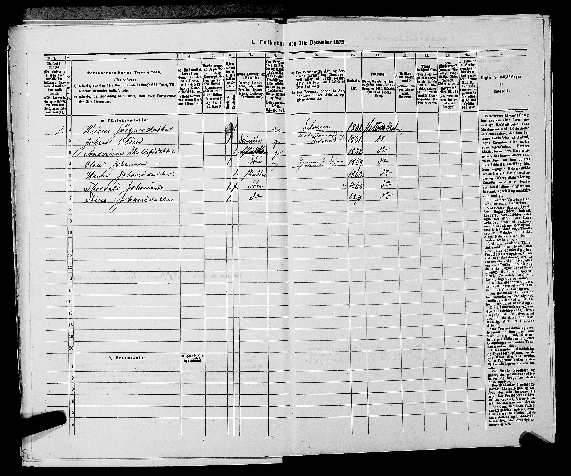 SAKO, 1875 census for 0715P Botne, 1875, p. 457