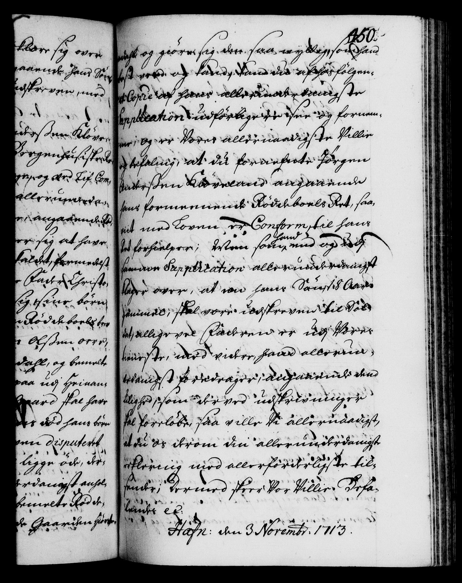 Danske Kanselli 1572-1799, AV/RA-EA-3023/F/Fc/Fca/Fcab/L0019: Norske tegnelser, 1710-1714, p. 450a
