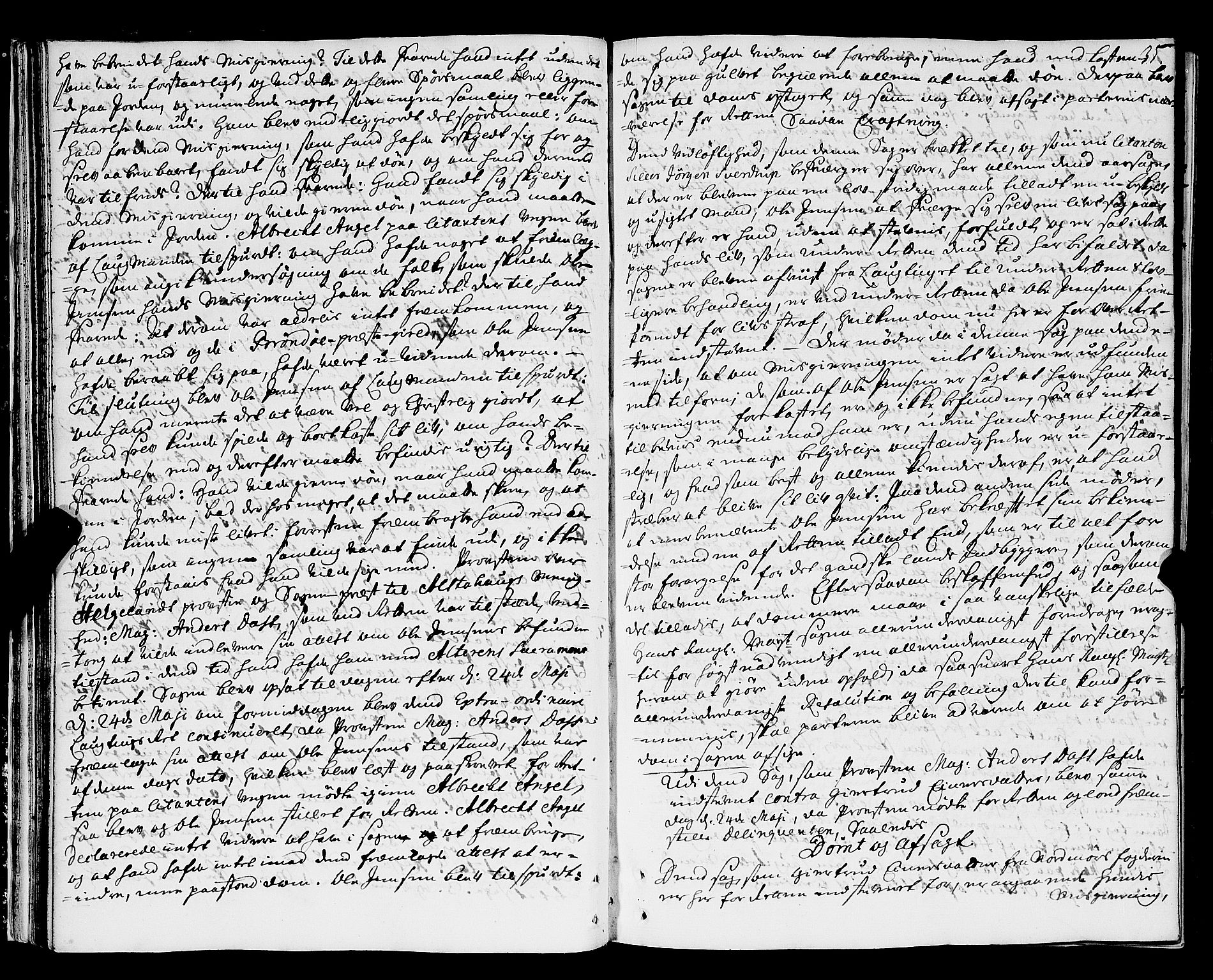 Nordland og Finnmarks lagstol, AV/SAT-A-5608/X/L0006: Justisprotokoll, 1730-1740, p. 34b-35a