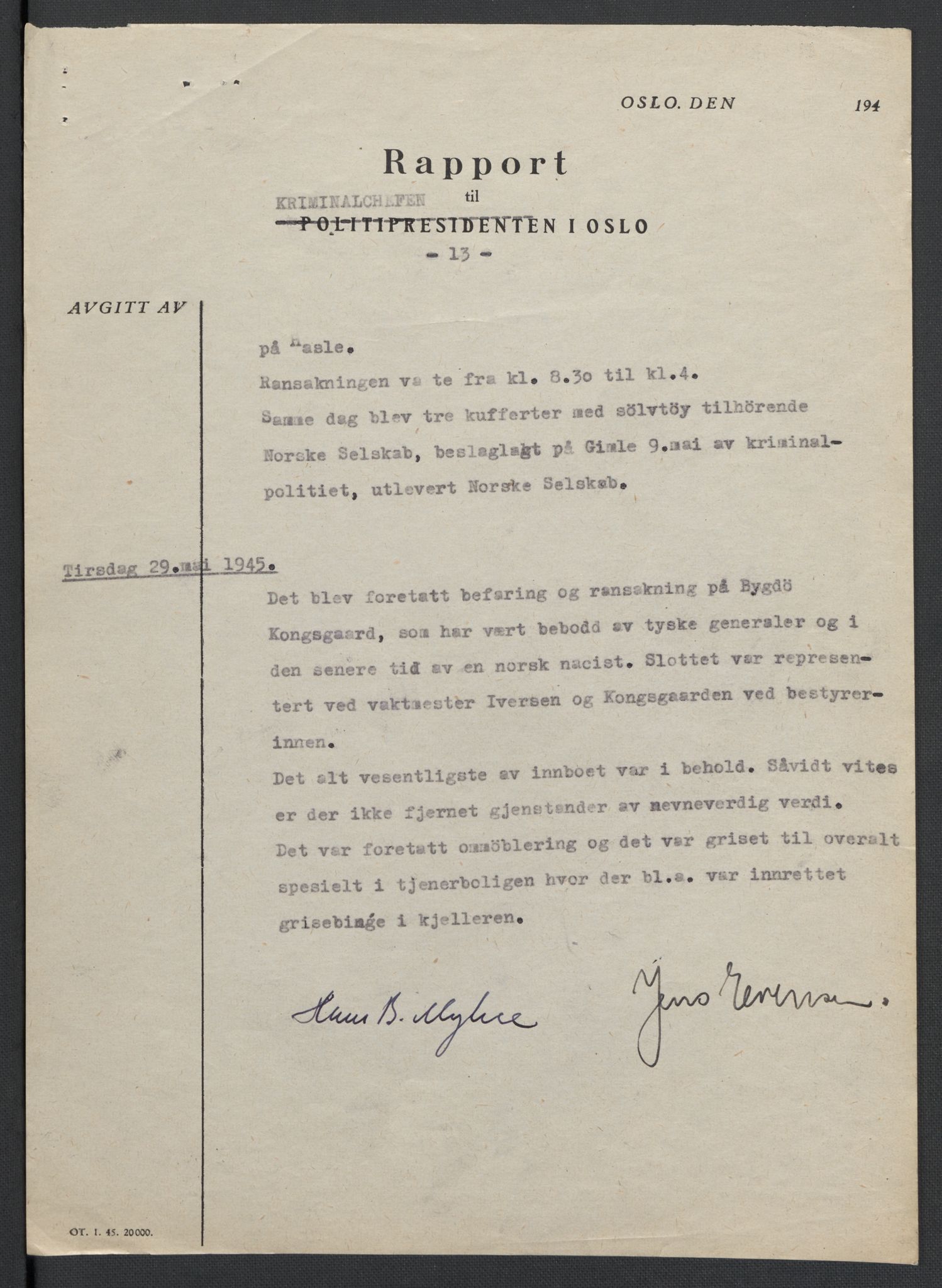 Landssvikarkivet, Oslo politikammer, AV/RA-S-3138-01/D/Da/L0003: Dnr. 29, 1945, p. 2606