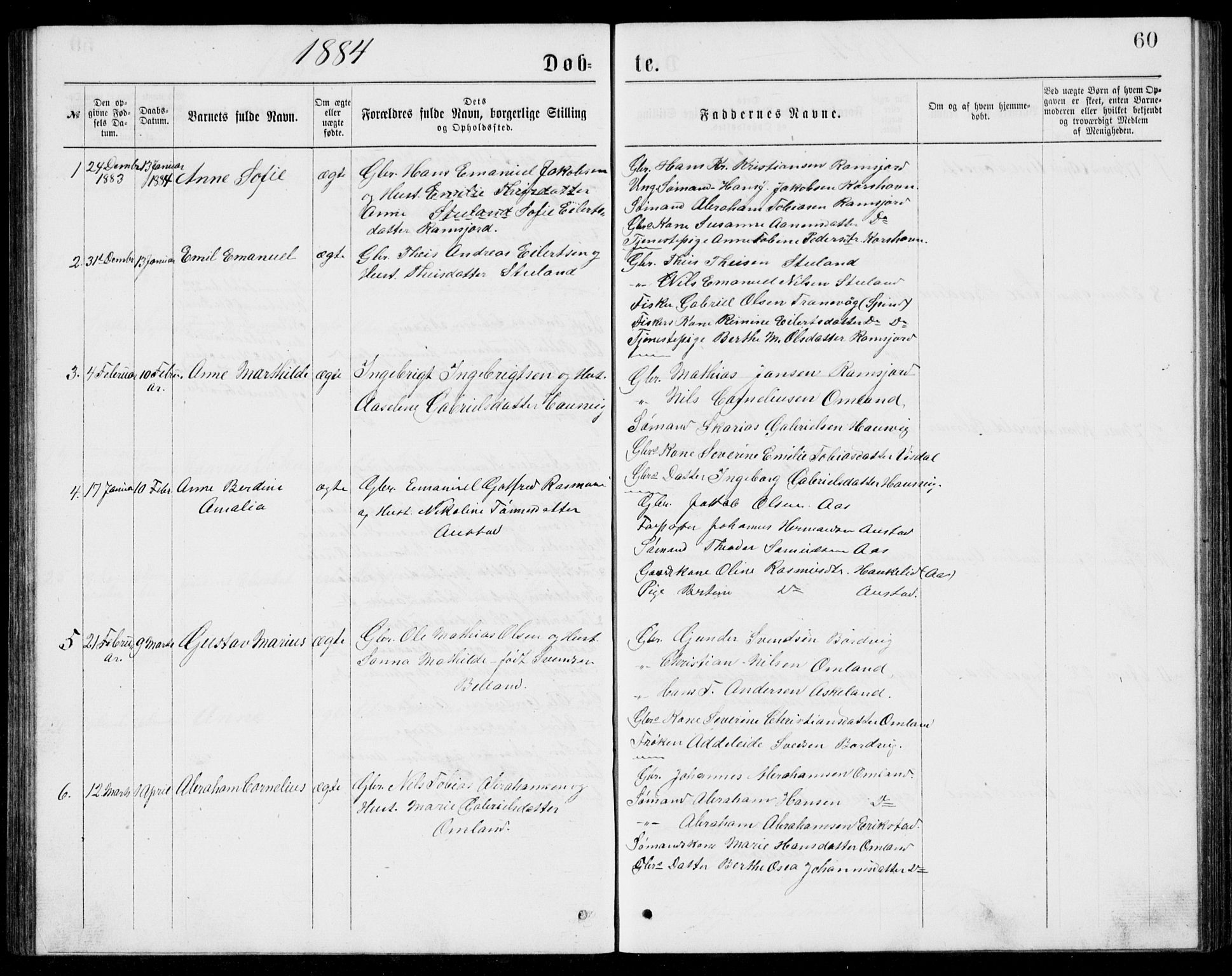 Lyngdal sokneprestkontor, AV/SAK-1111-0029/F/Fb/Fba/L0002: Parish register (copy) no. B 2, 1876-1886, p. 60