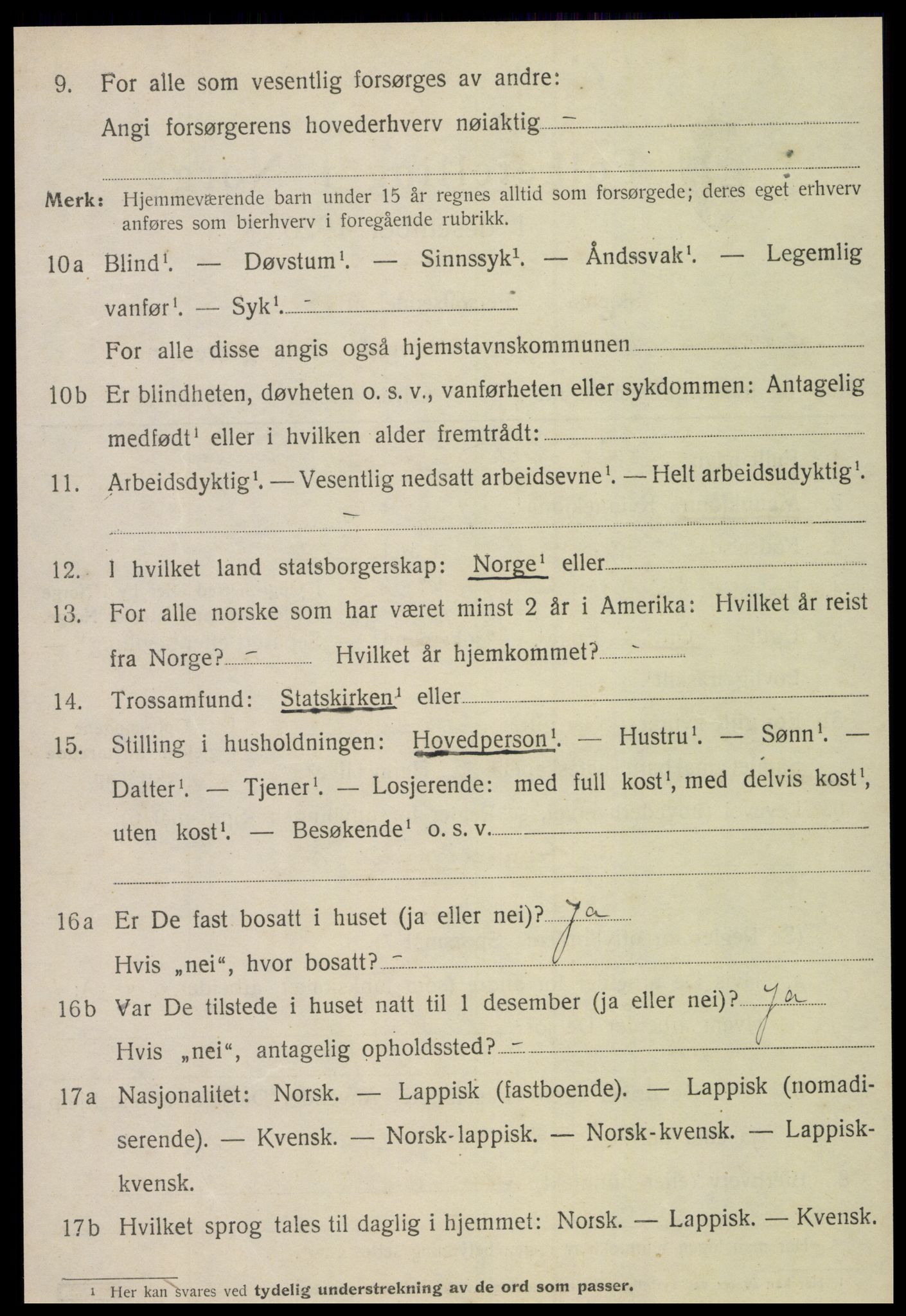 SAT, 1920 census for Leksvik, 1920, p. 3259