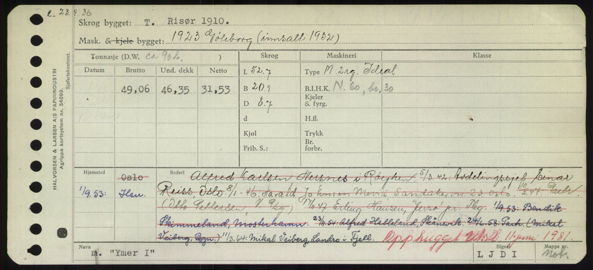 Sjøfartsdirektoratet med forløpere, Skipsmålingen, RA/S-1627/H/Hd/L0041: Fartøy, Vi-Ås, p. 455