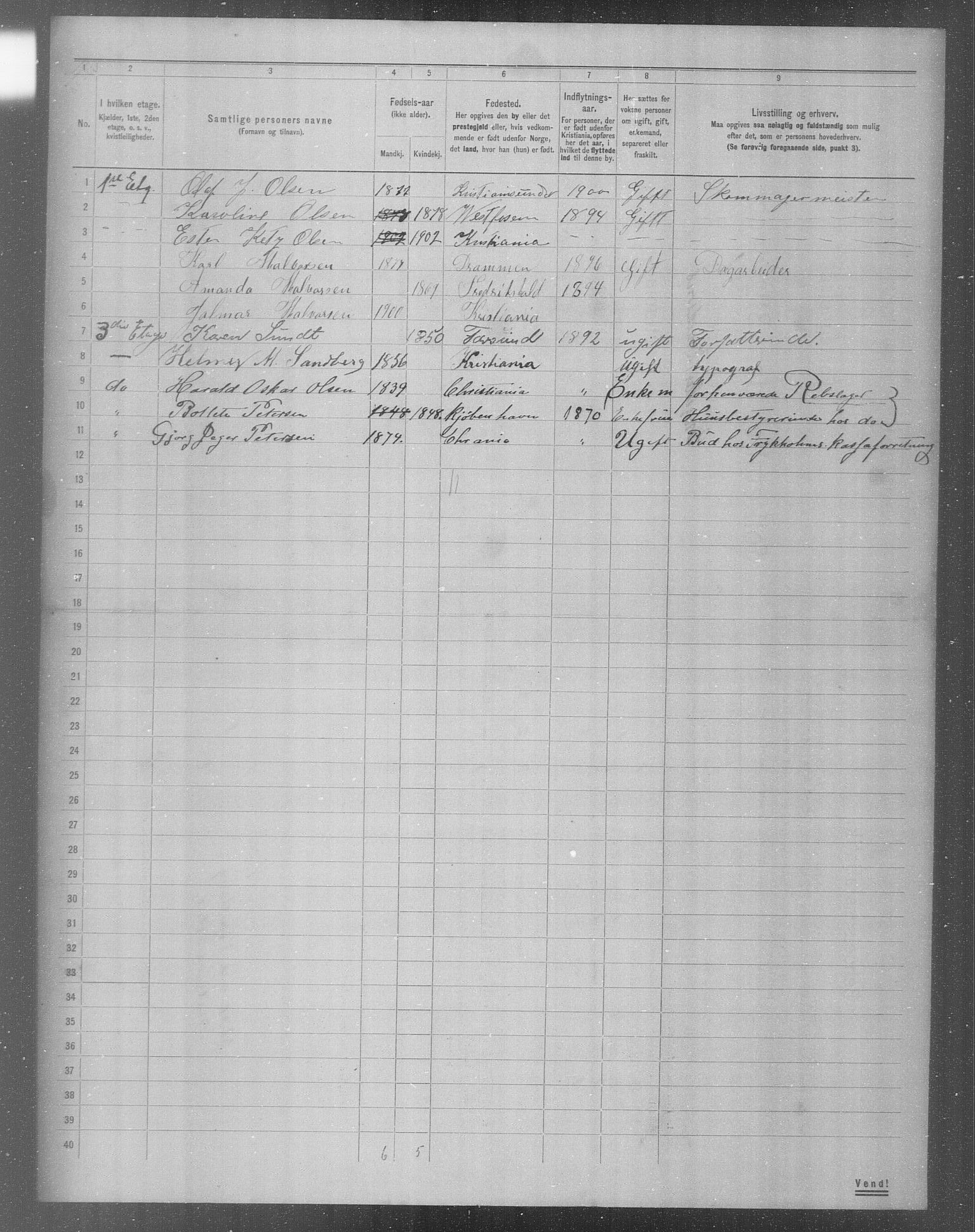 OBA, Municipal Census 1904 for Kristiania, 1904, p. 8434