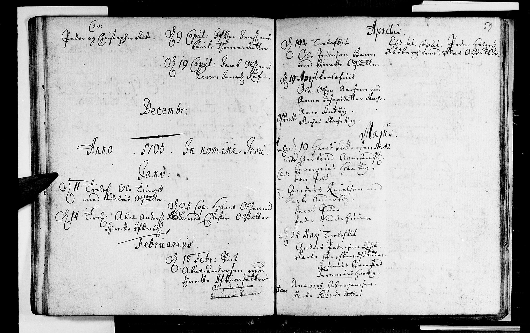 Selje sokneprestembete, SAB/A-99938/H/Ha/Haa/Haaa: Parish register (official) no. A 2, 1704-1715, p. 59