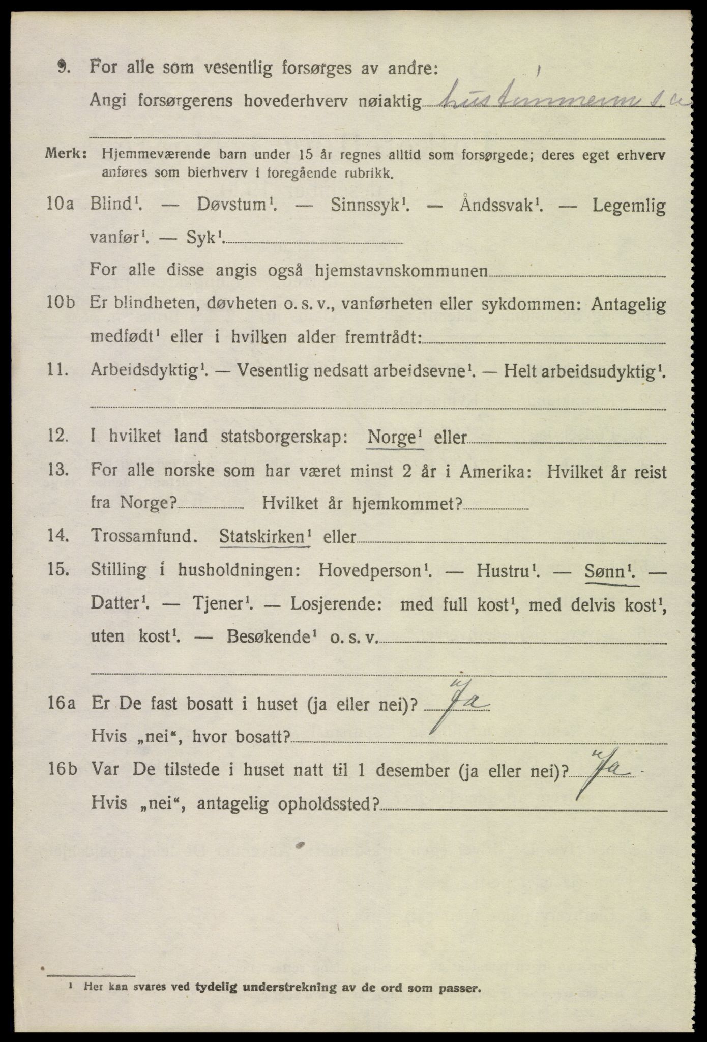 SAK, 1920 census for Dypvåg, 1920, p. 6206