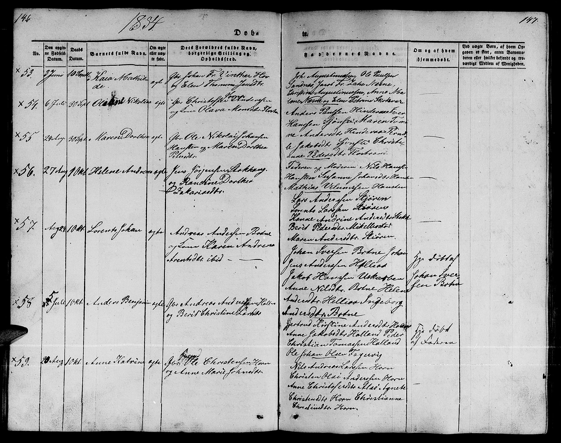 Ministerialprotokoller, klokkerbøker og fødselsregistre - Nordland, AV/SAT-A-1459/838/L0555: Parish register (copy) no. 838C02, 1842-1861, p. 146-147