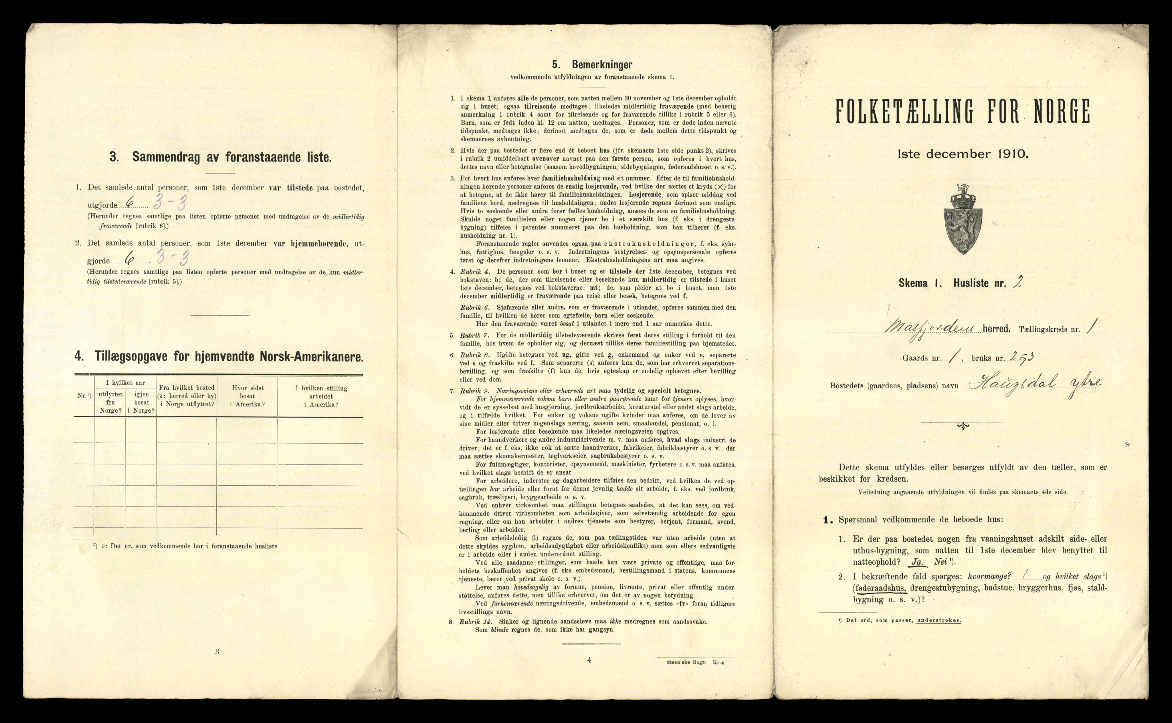 RA, 1910 census for Masfjorden, 1910, p. 44