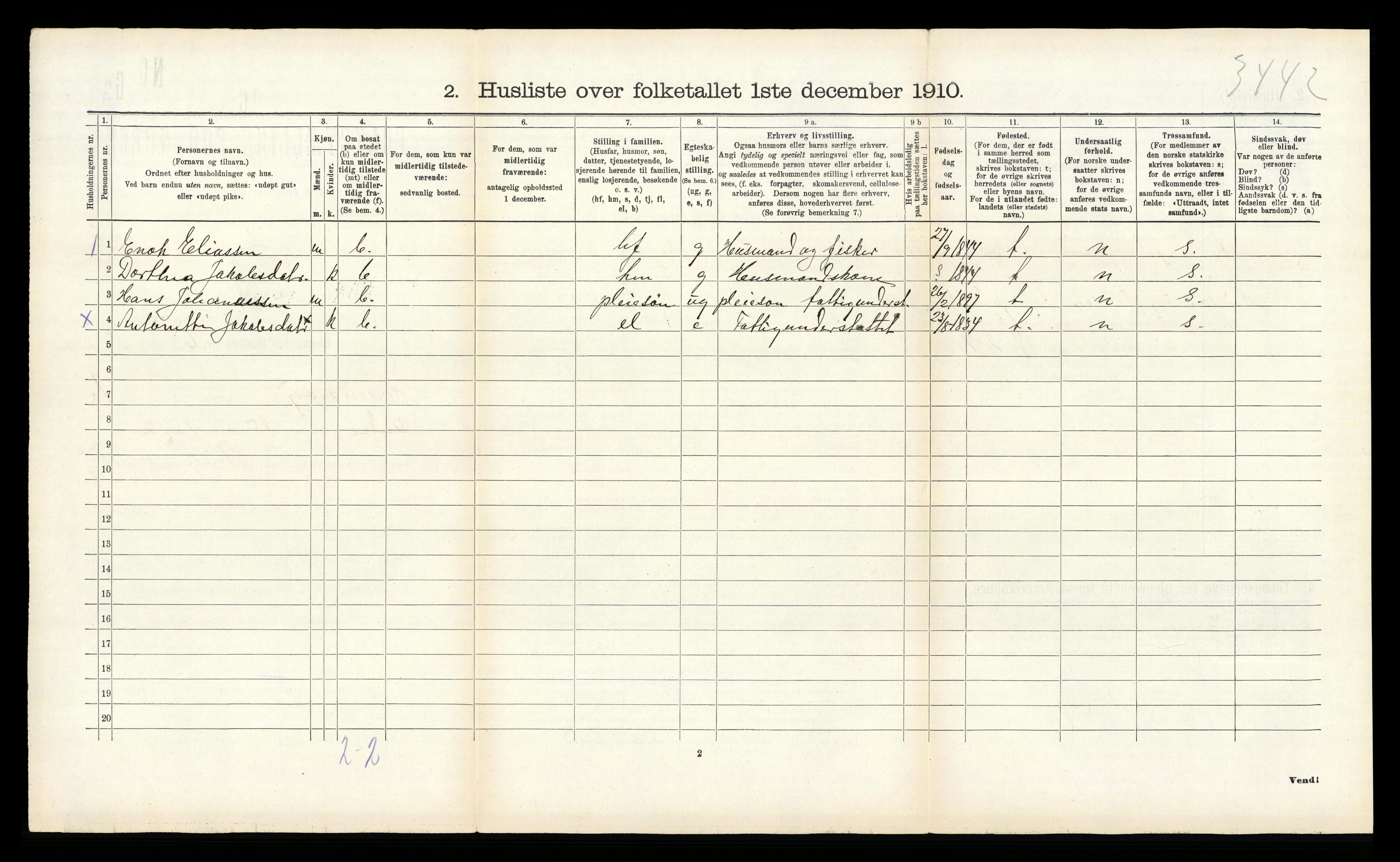 RA, 1910 census for Hamarøy, 1910, p. 1005