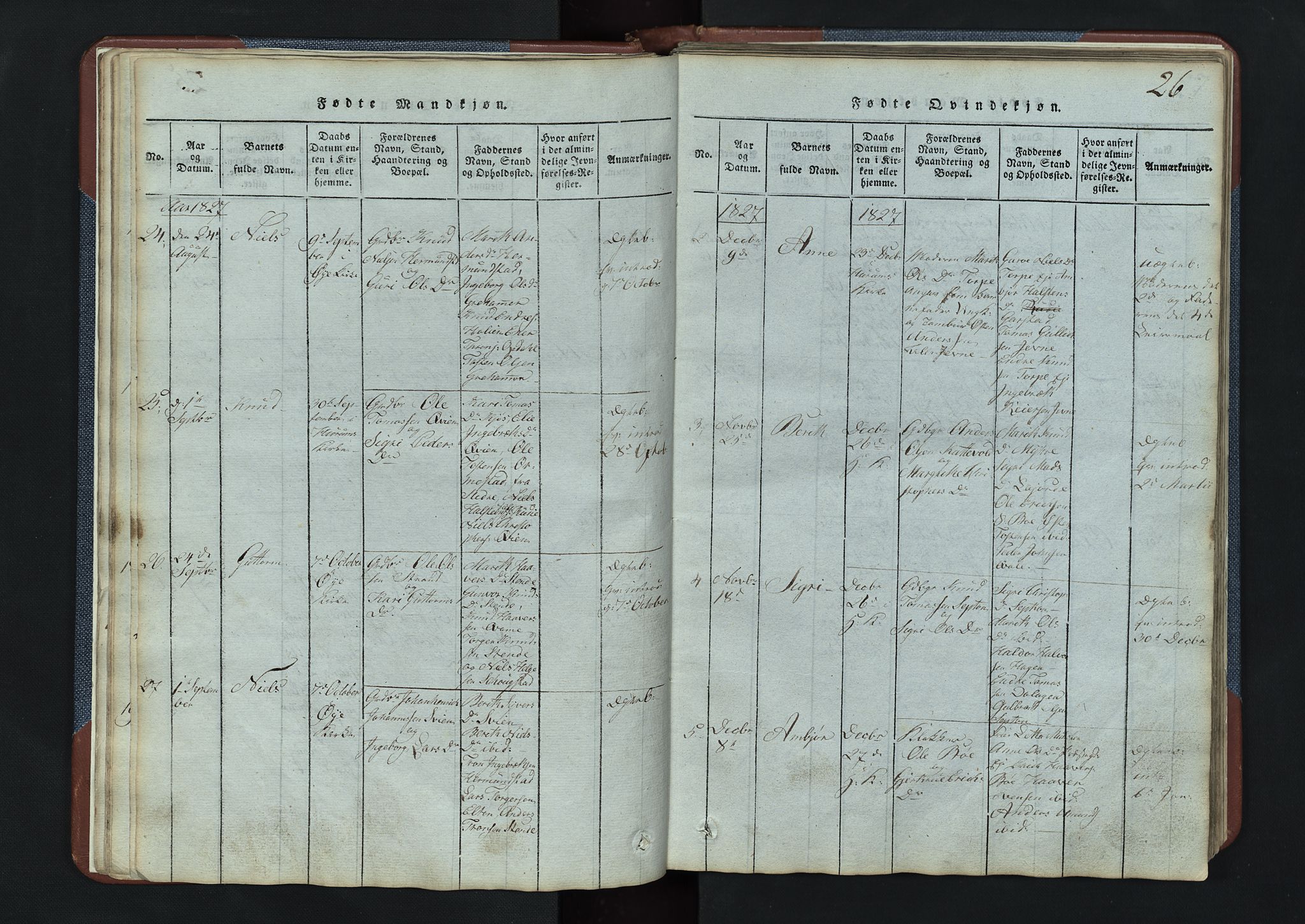 Vang prestekontor, Valdres, SAH/PREST-140/H/Hb/L0003: Parish register (copy) no. 3, 1814-1892, p. 26