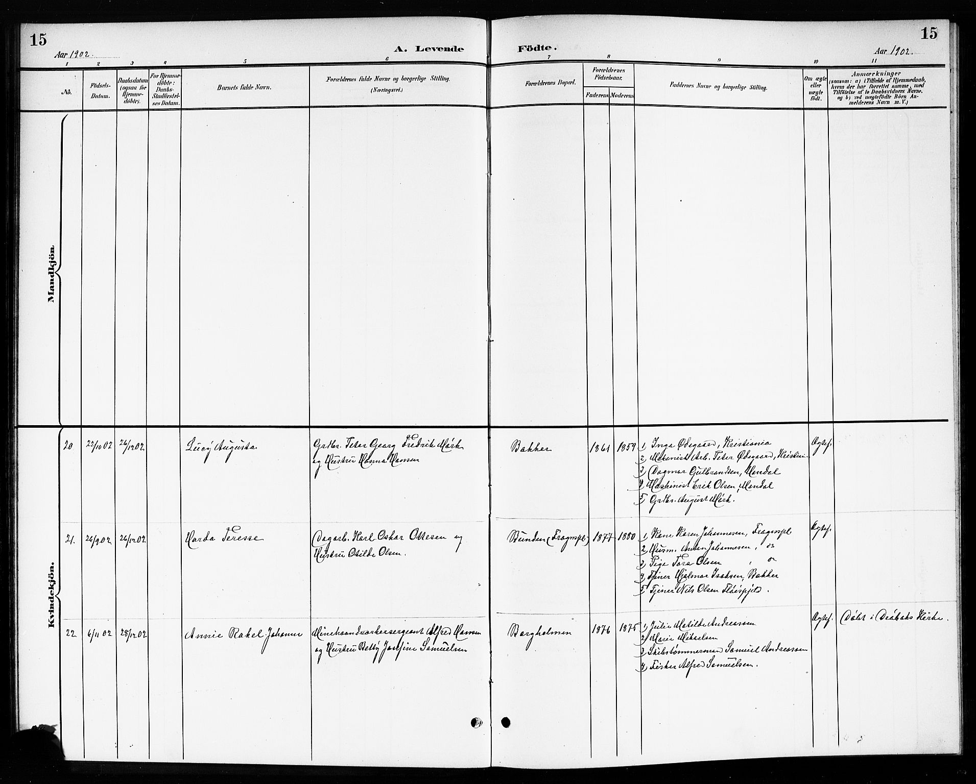 Drøbak prestekontor Kirkebøker, SAO/A-10142a/G/Gb/L0001: Parish register (copy) no. II 1, 1901-1919, p. 15