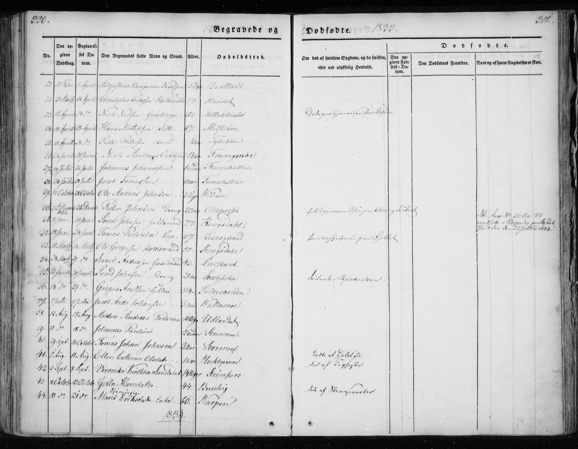 Ministerialprotokoller, klokkerbøker og fødselsregistre - Nordland, AV/SAT-A-1459/825/L0354: Parish register (official) no. 825A08, 1826-1841, p. 350-351