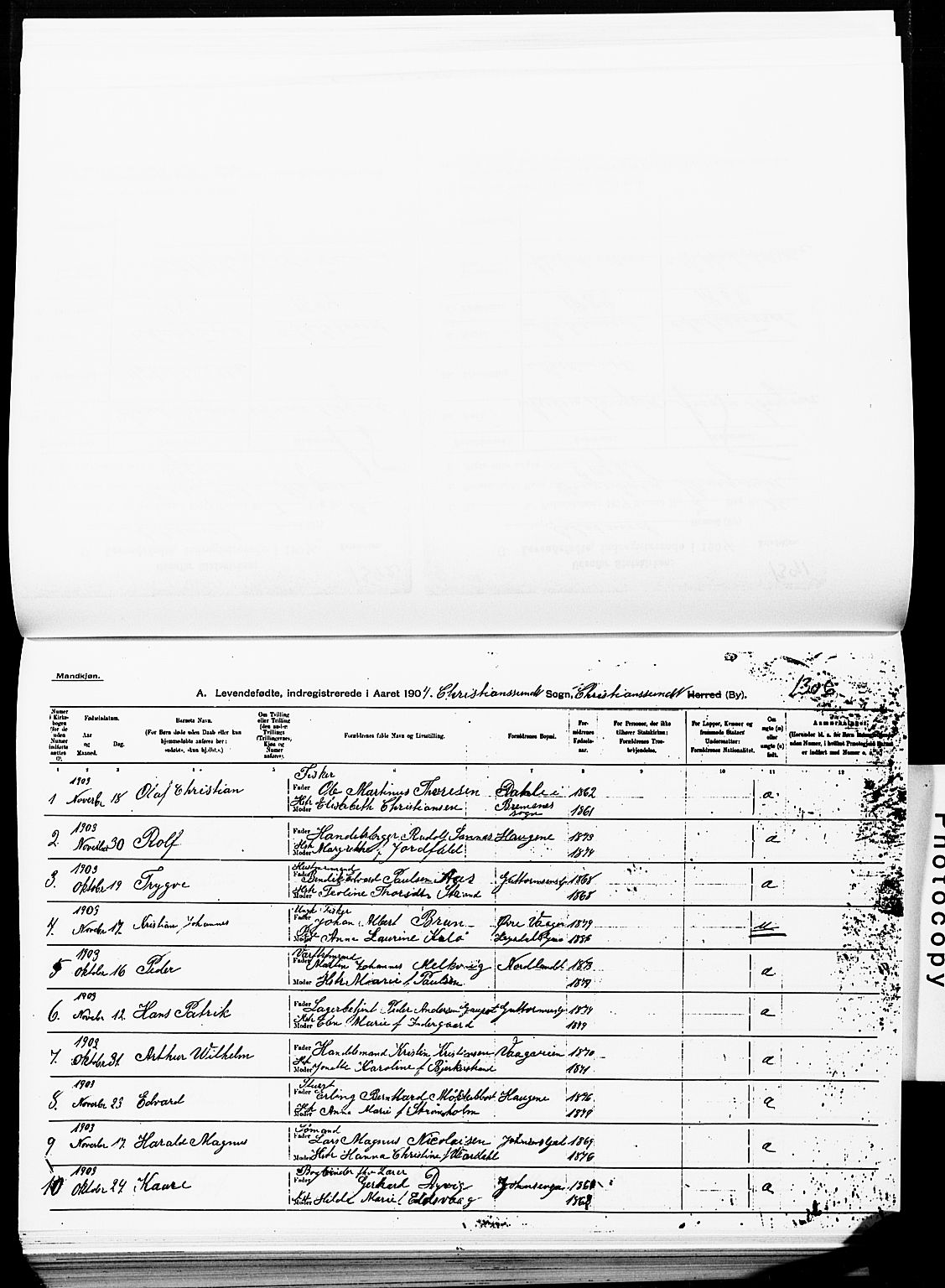 Ministerialprotokoller, klokkerbøker og fødselsregistre - Møre og Romsdal, SAT/A-1454/572/L0858: Parish register (official) no. 572D02, 1903-1912